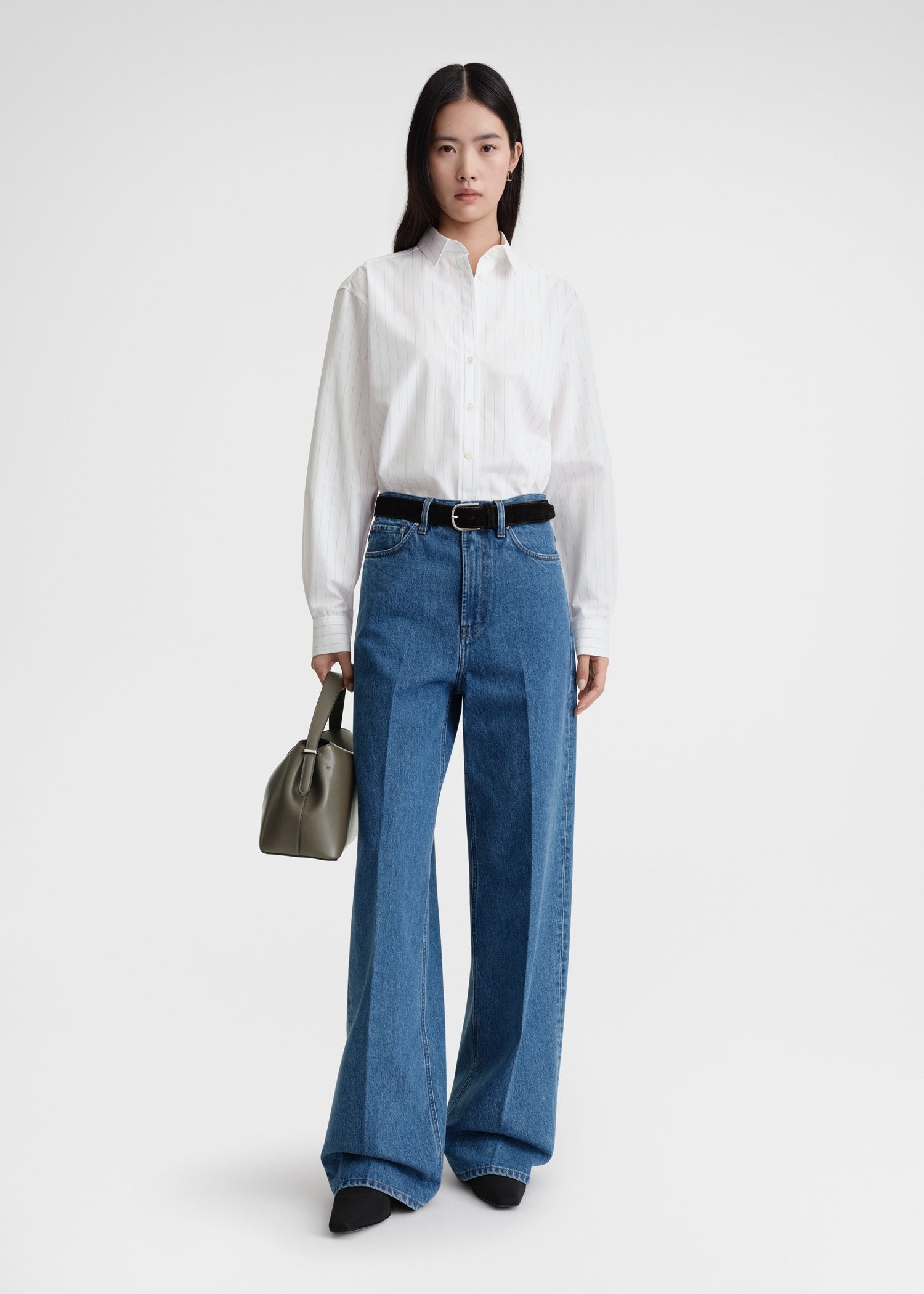 Signature cotton shirt white/ochre - 2