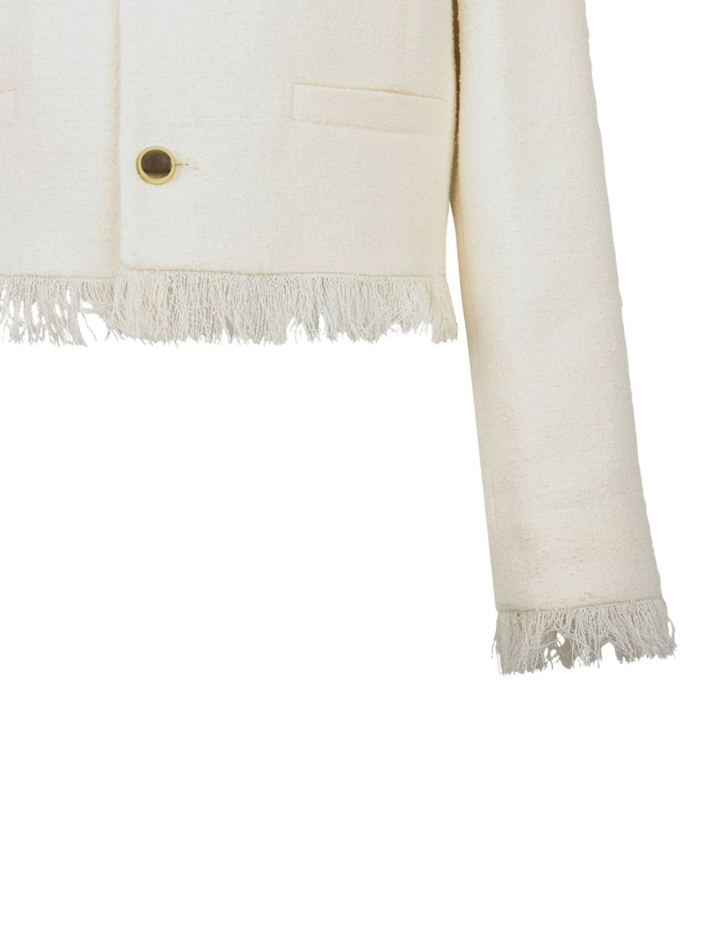 fringed button-front jacket - 3
