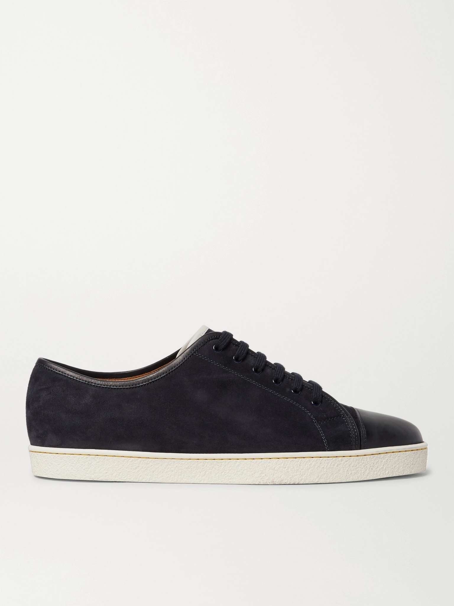 Levah Cap-Toe Brushed-Leather Sneakers - 1