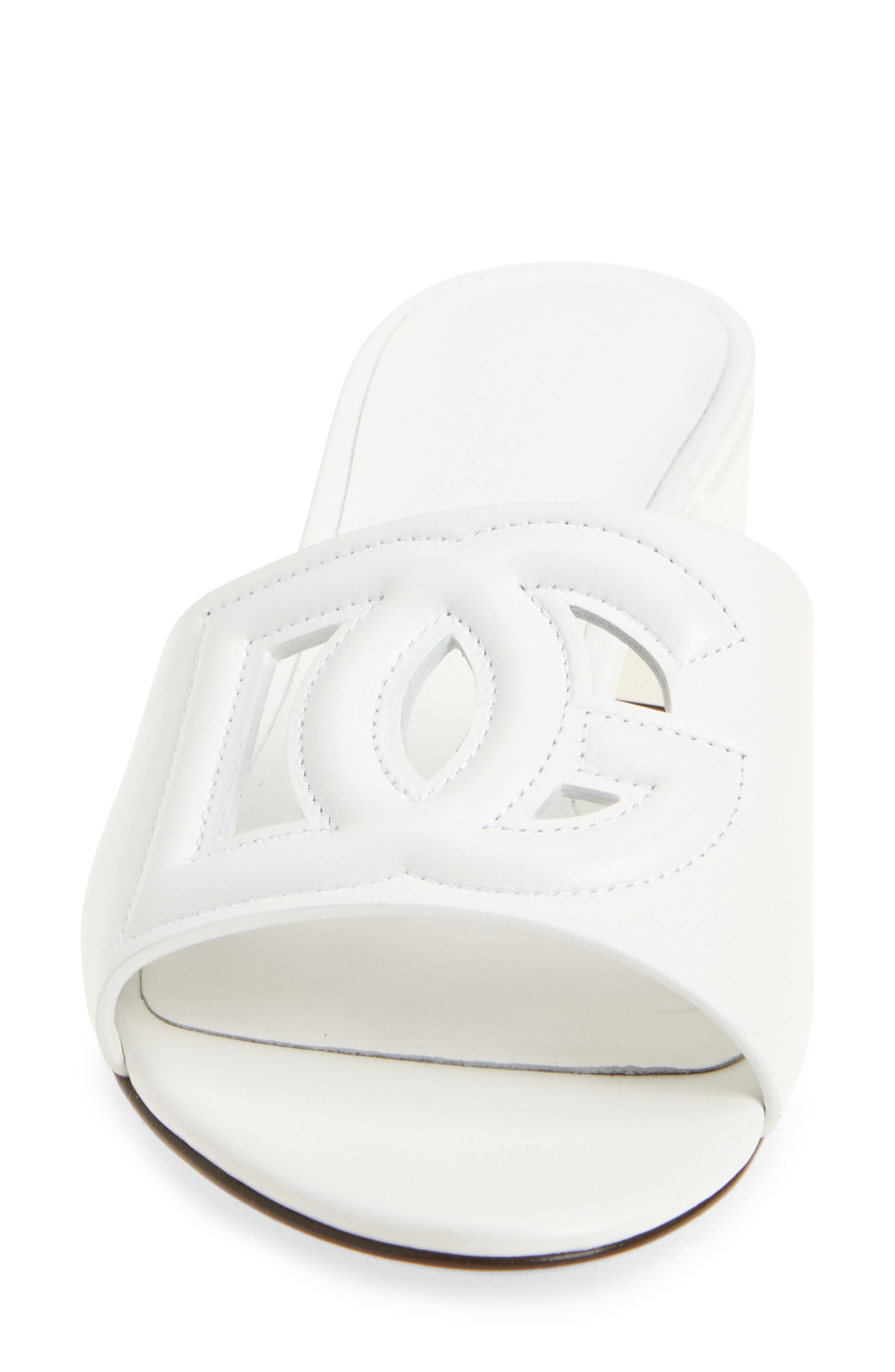 Dolce&Gabbana DG Interlock Slide Sandal in 80001 Bianco at Nordstrom - 4