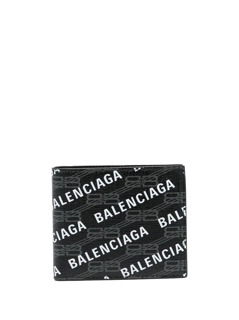 logo-print leather wallet - 1