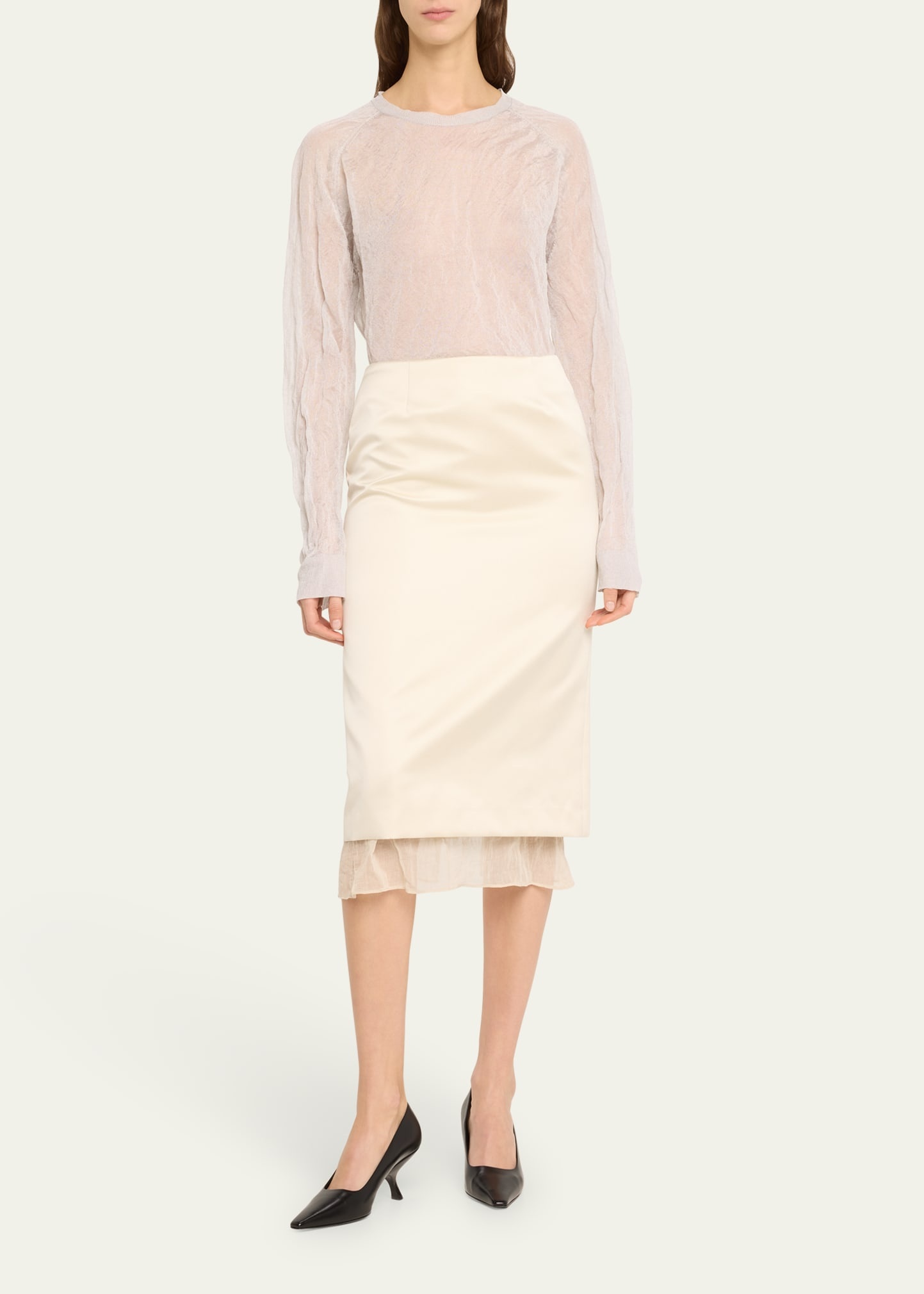 Fannie Midi Skirt with Ruffle Trim - 2