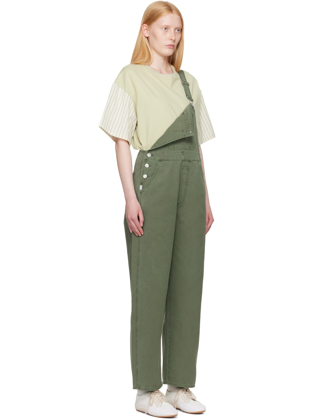 Khaki Freya Denim Overalls - 2