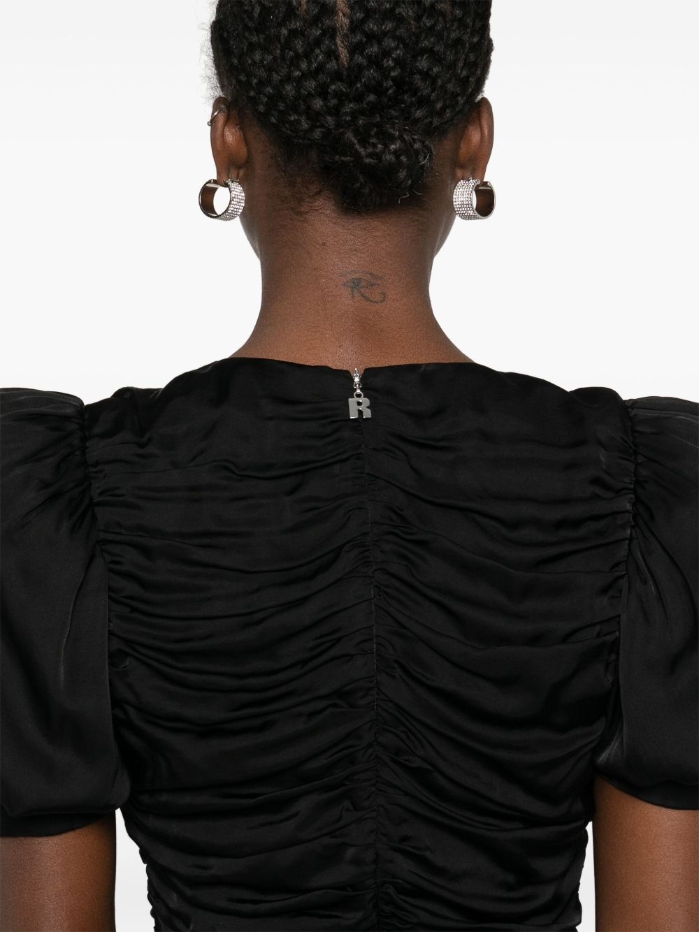 ruffled satin mini dress - 5