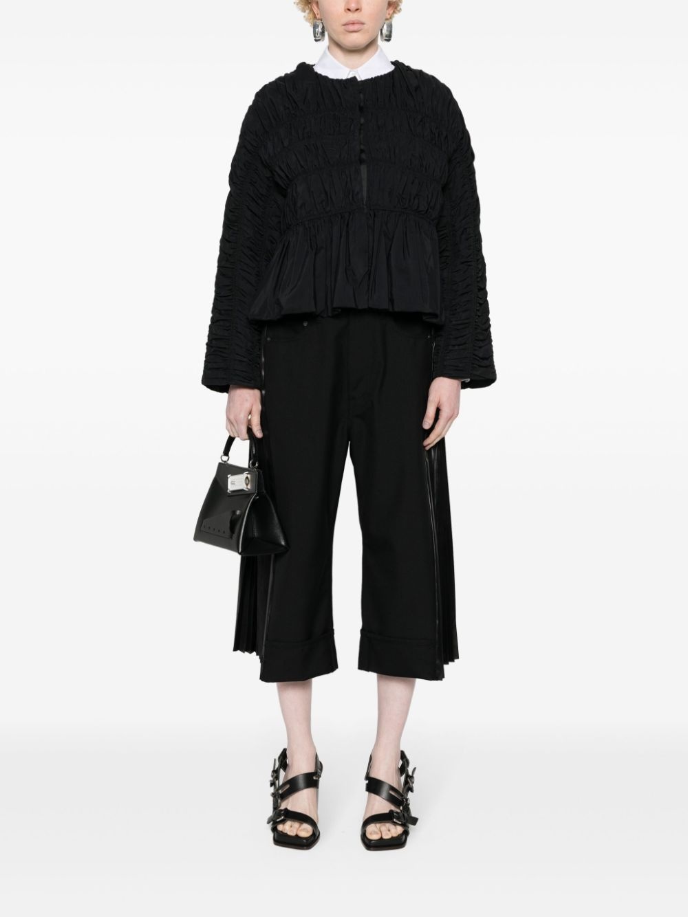 high-waisted cropped trousers - 4