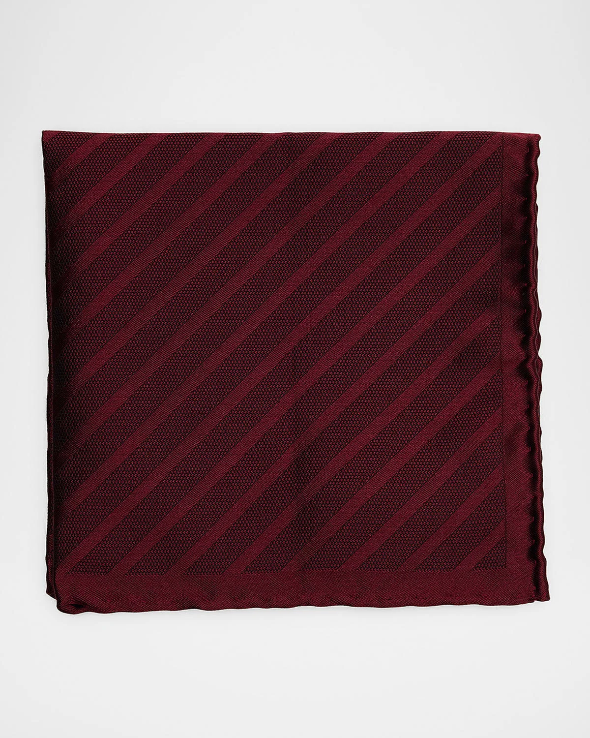 Men's Tonal Stripe Silk Pocket Square - 1