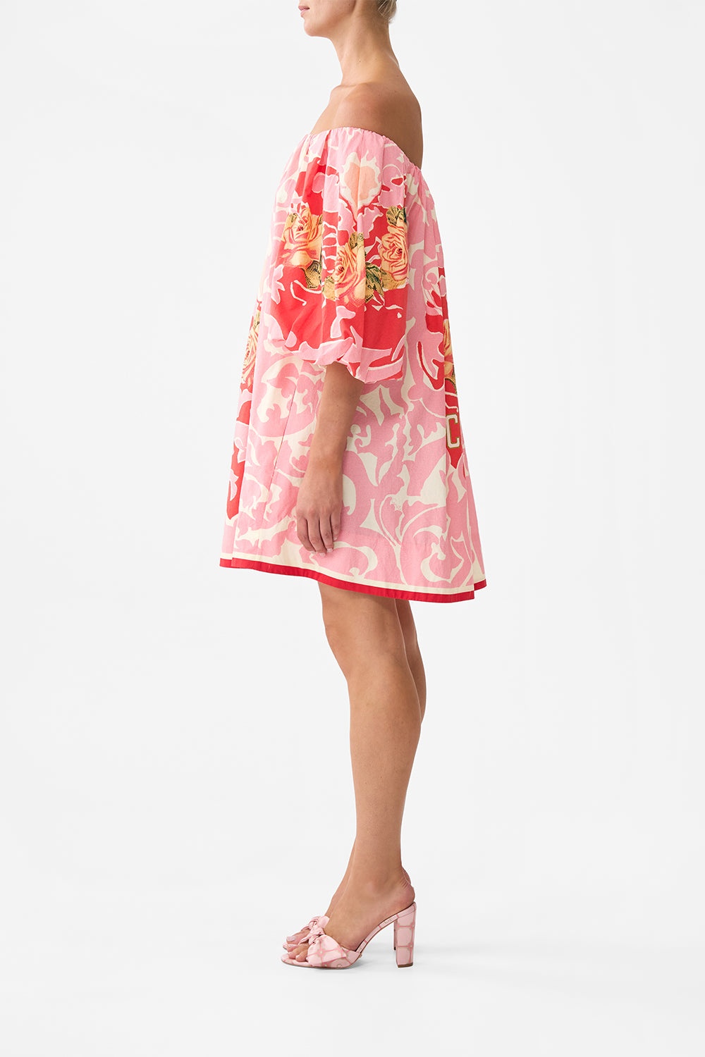 OFF SHOULDER PUFF DRESS - 4