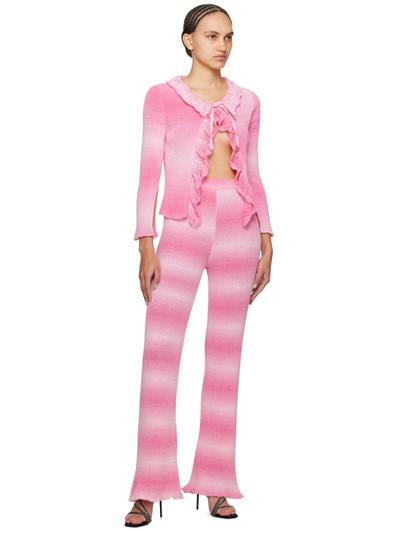 MSGM Pink Self-Tie Cardigan outlook