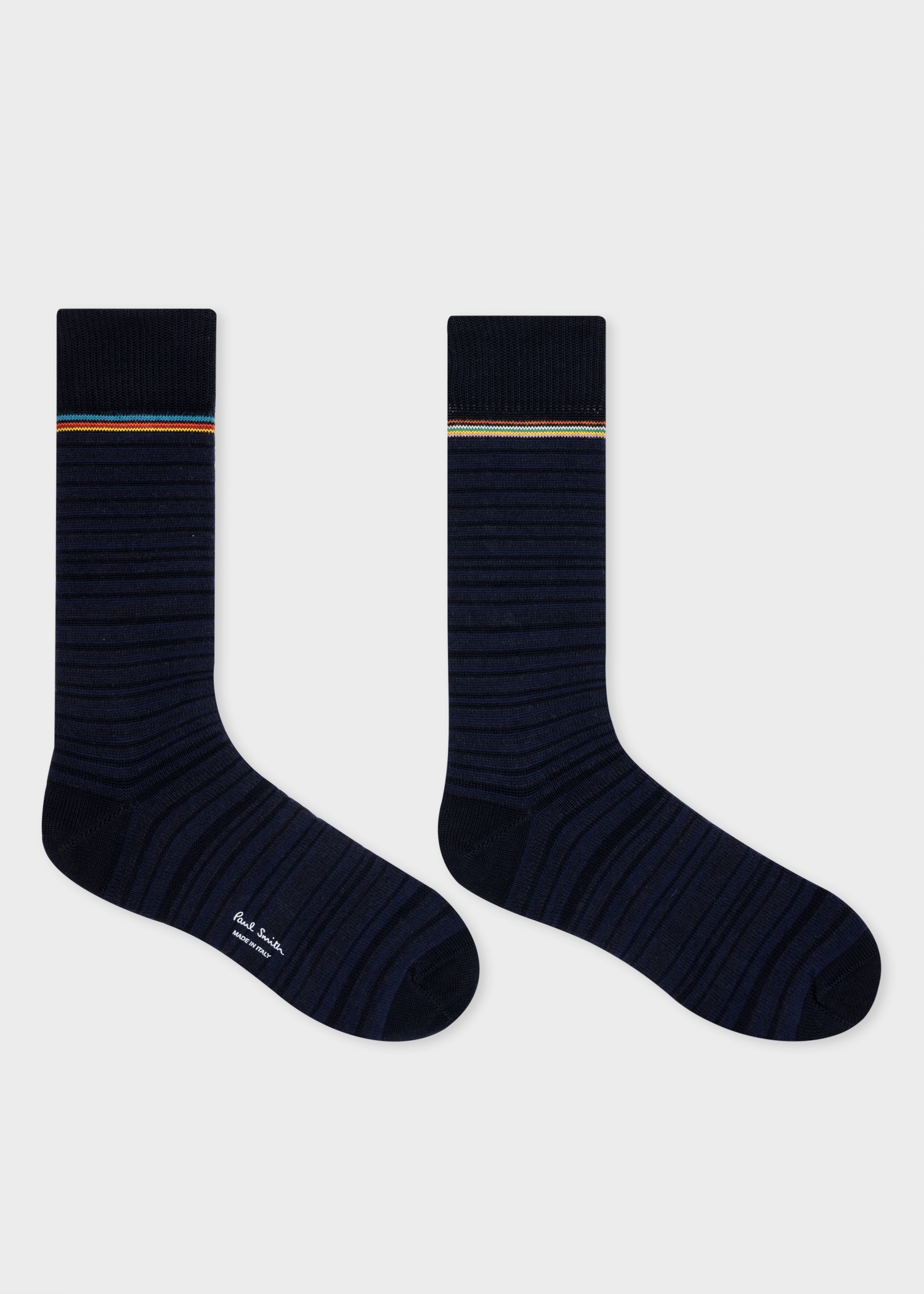 Navy 'Shadow Stripe' Socks - 2