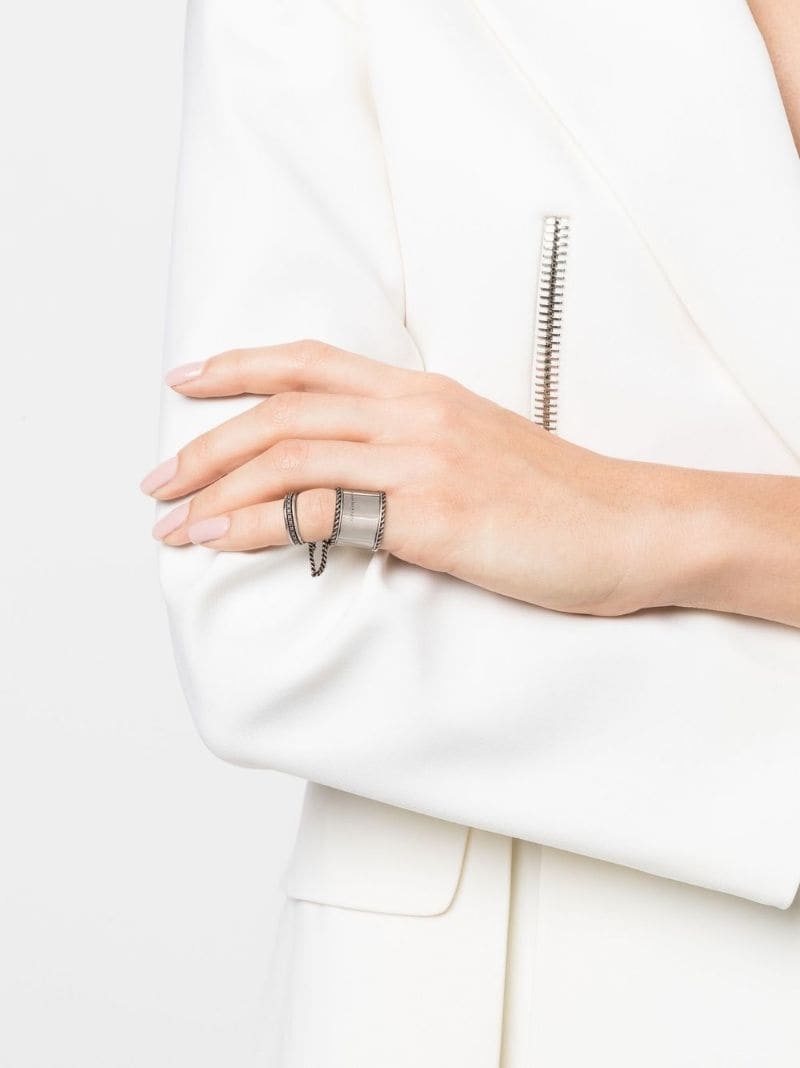 engraved-logo double-ring - 2