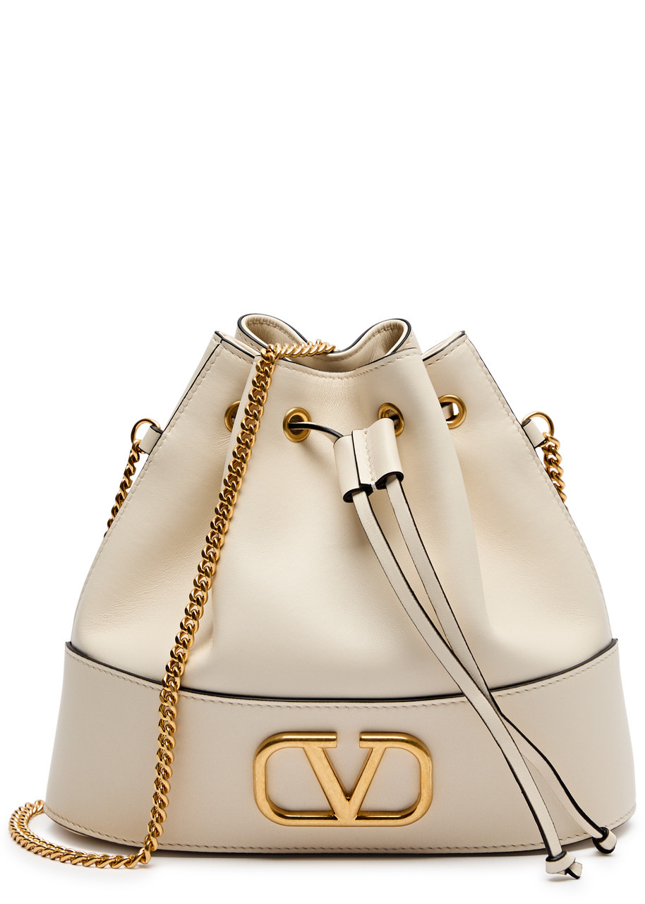 VLogo mini leather bucket bag - 1