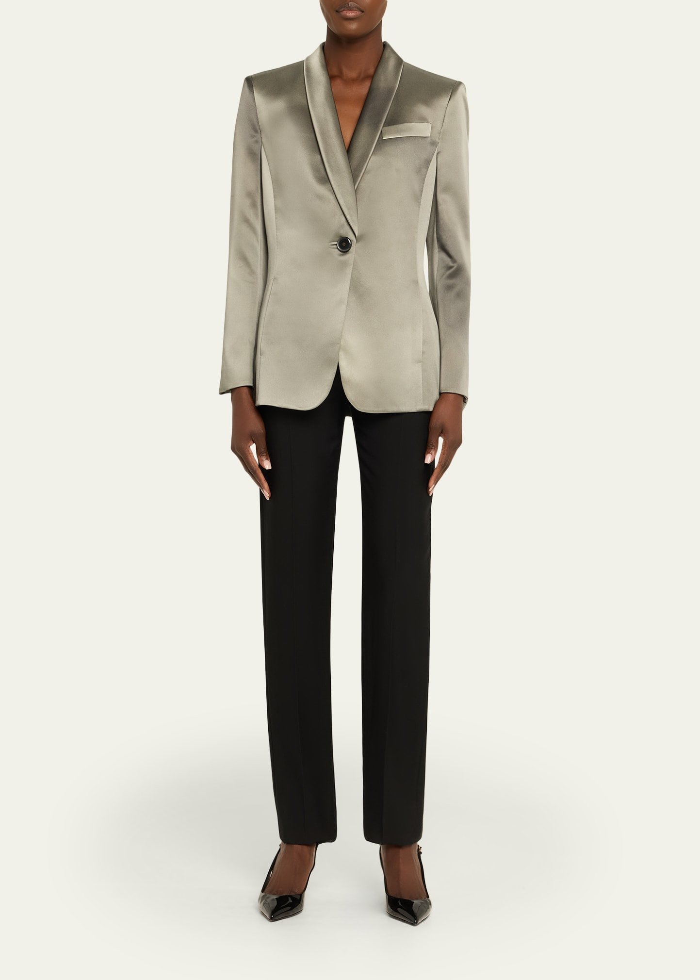 Ombre Printed One Button Blazer - 2