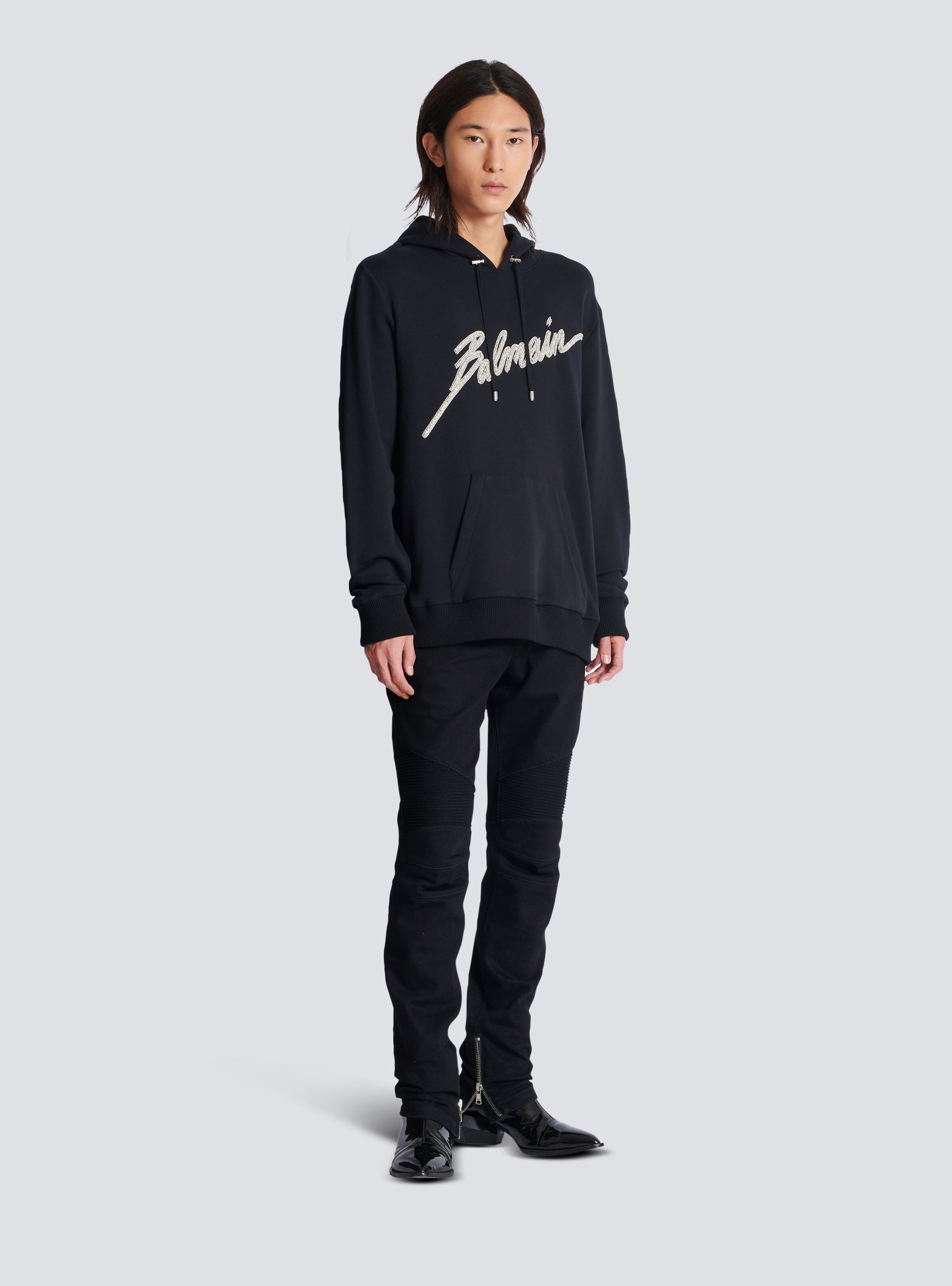 Embroidered Balmain Letter hoodie - 3