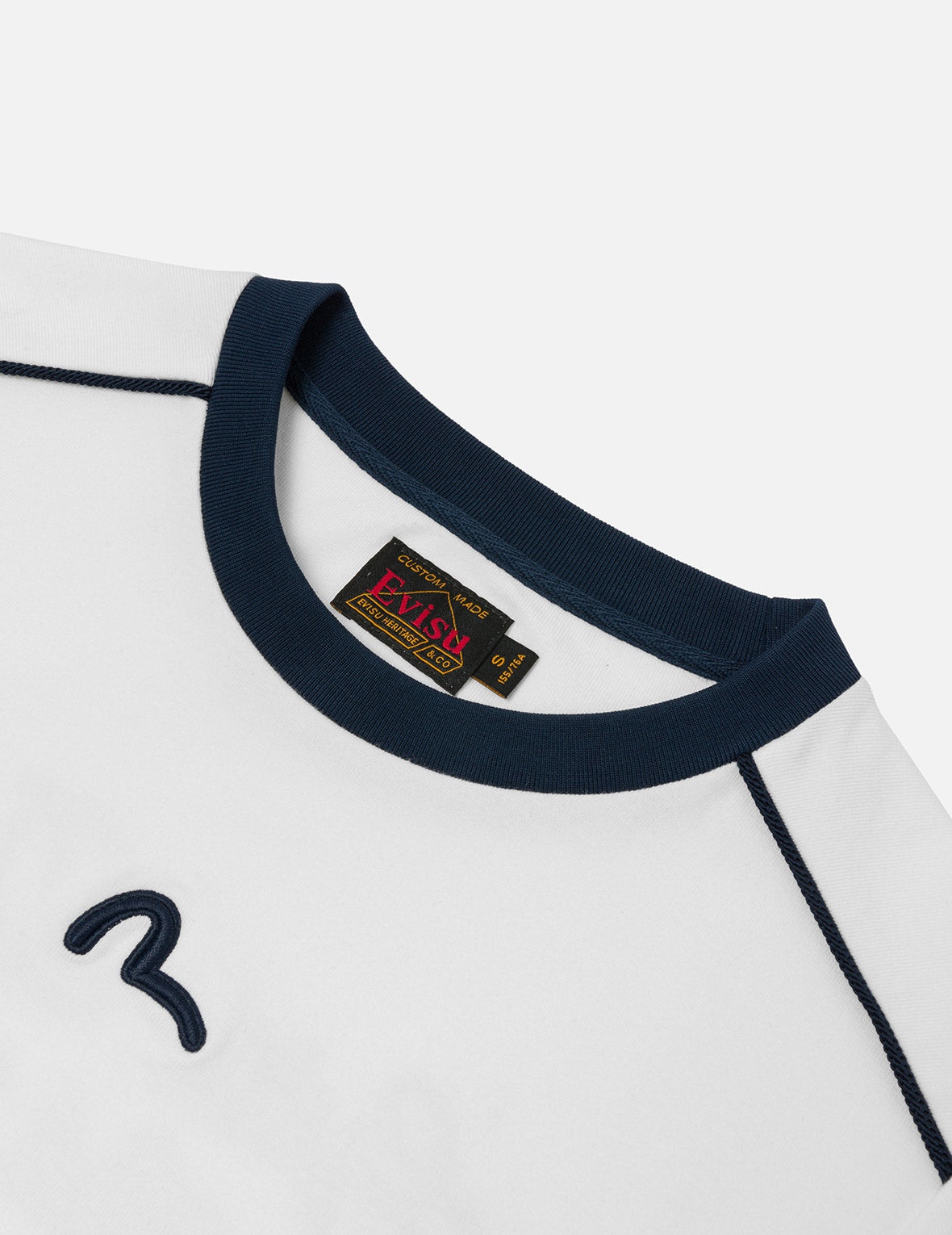 Contrast 3D Seagull and Slogan Embroidery Slim Fit T-Shirt - 7