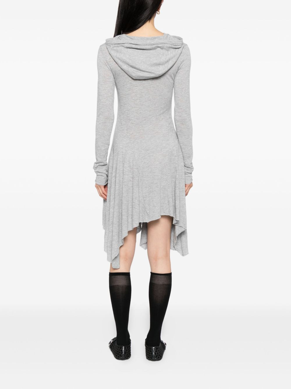 logo hooded mini dress - 4
