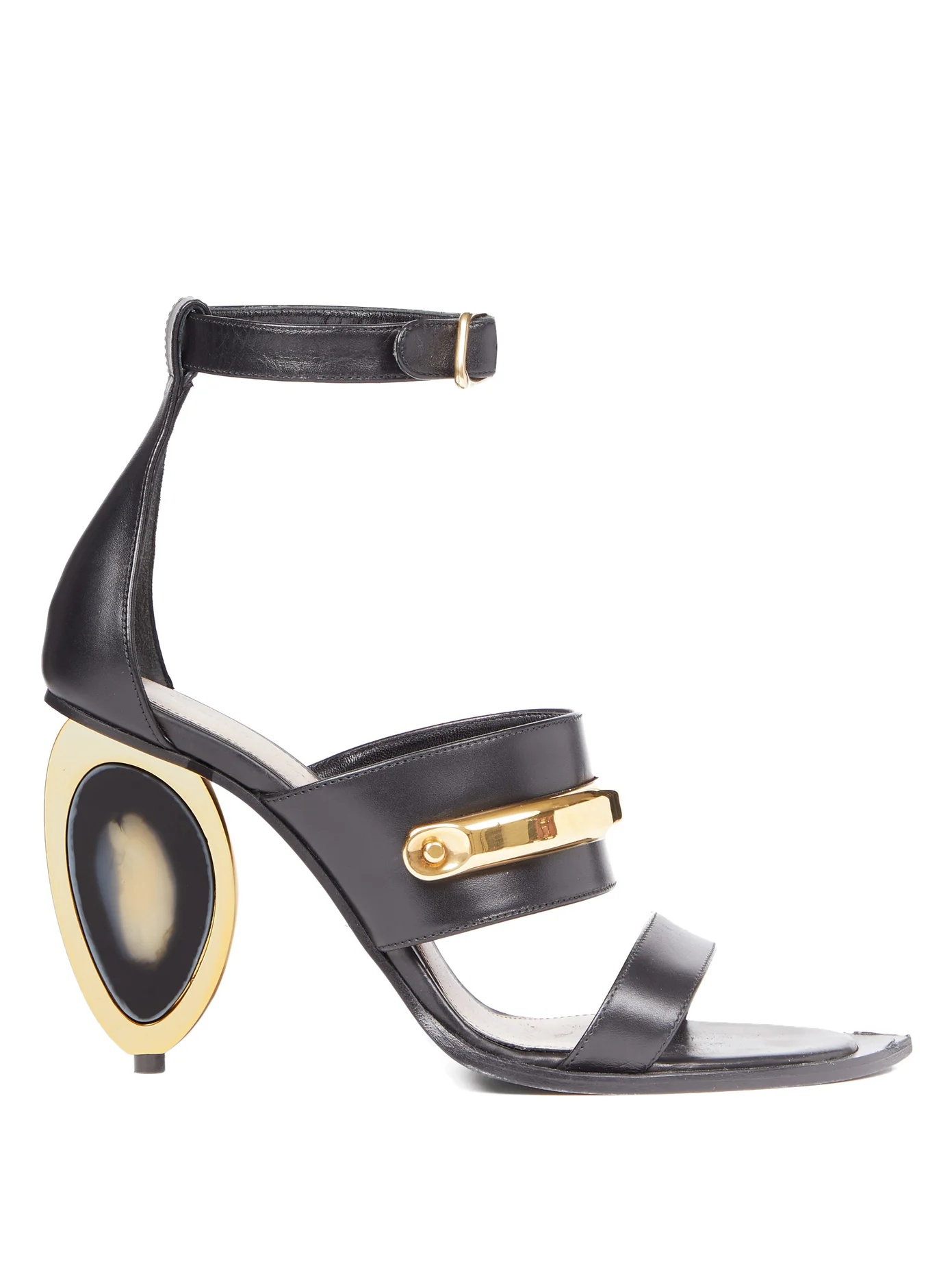 Oval-heel leather sandals - 1