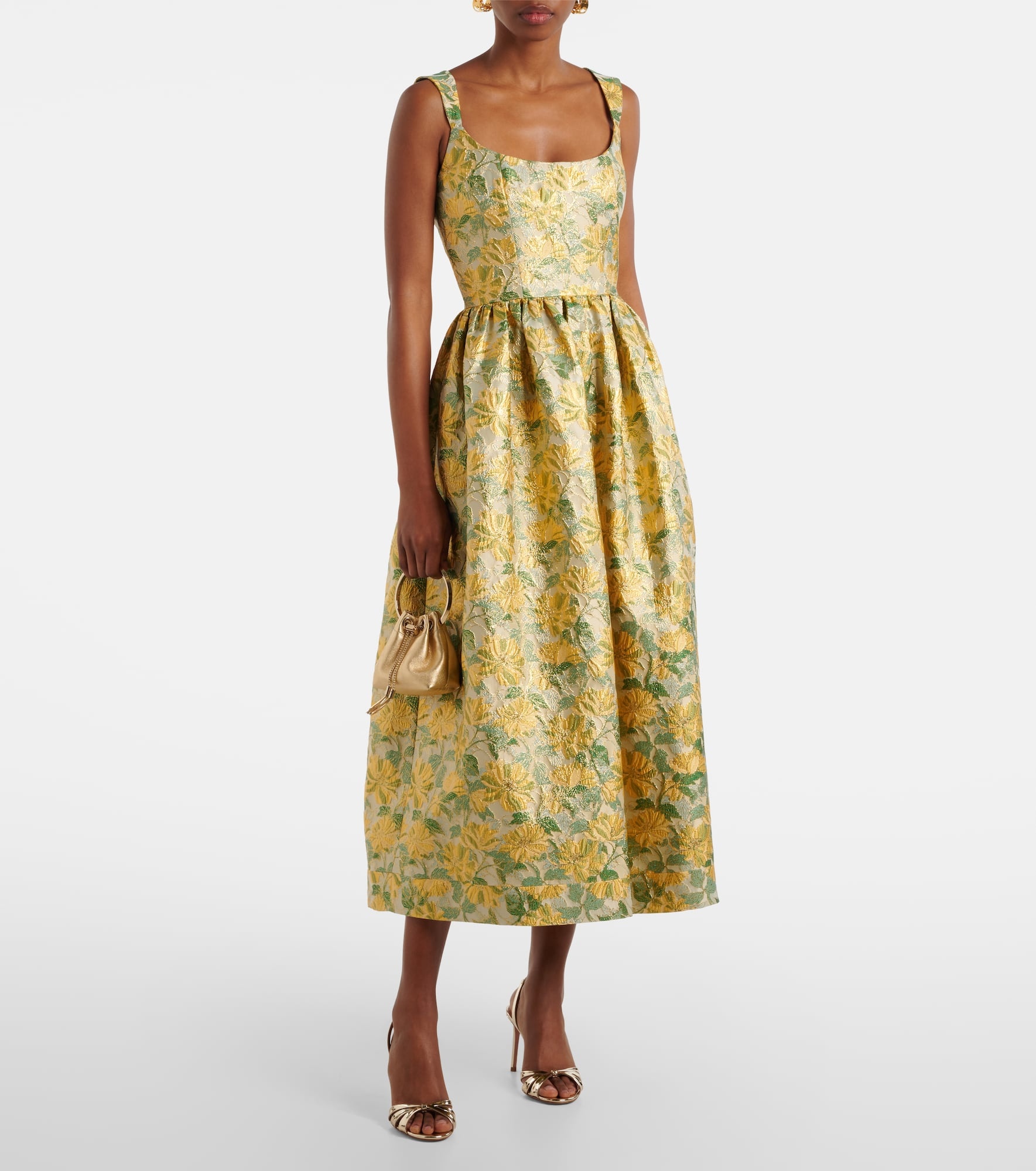 Floral lamé jacquard gown - 2