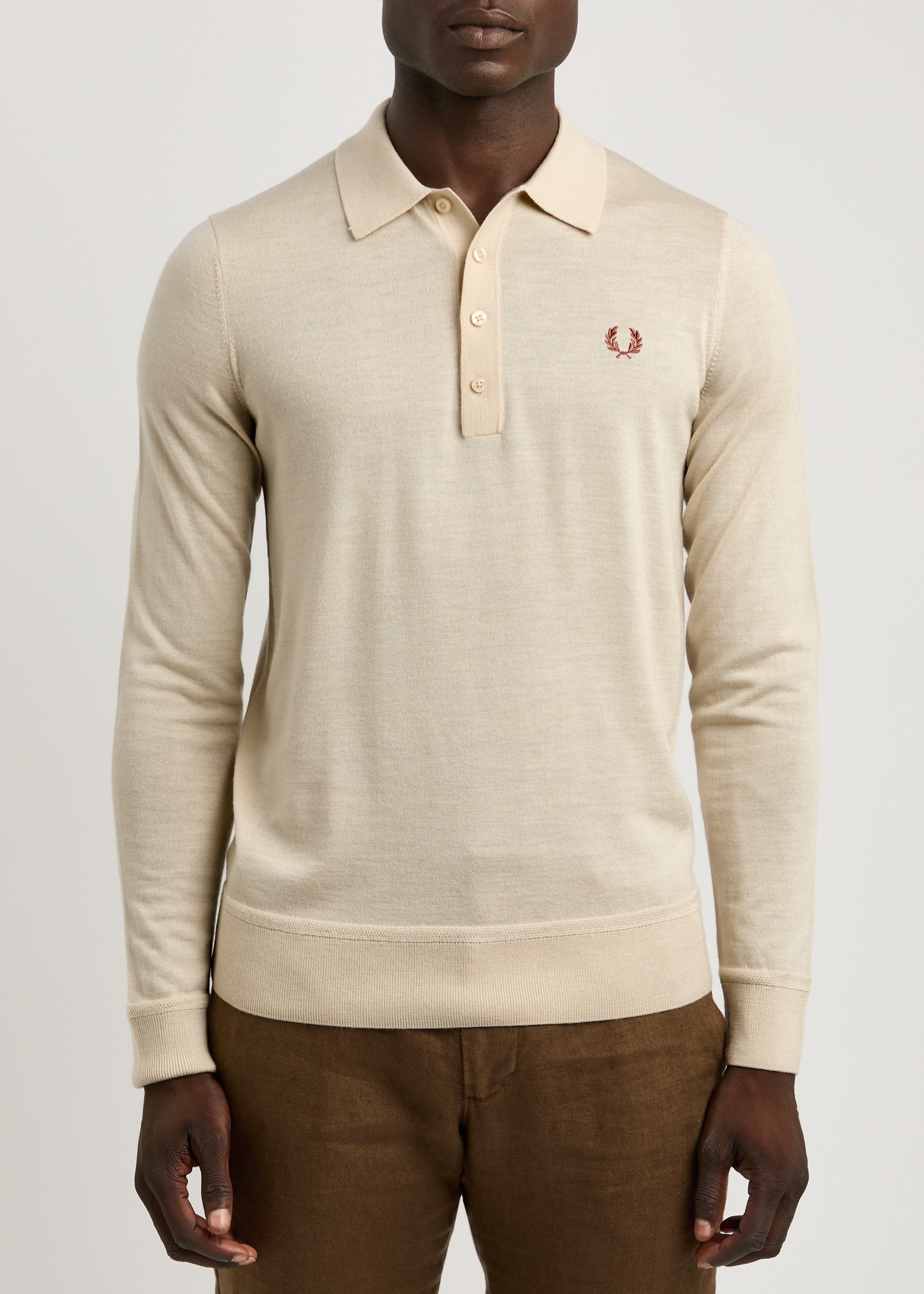 Logo-embroidered wool-blend polo jumper - 2