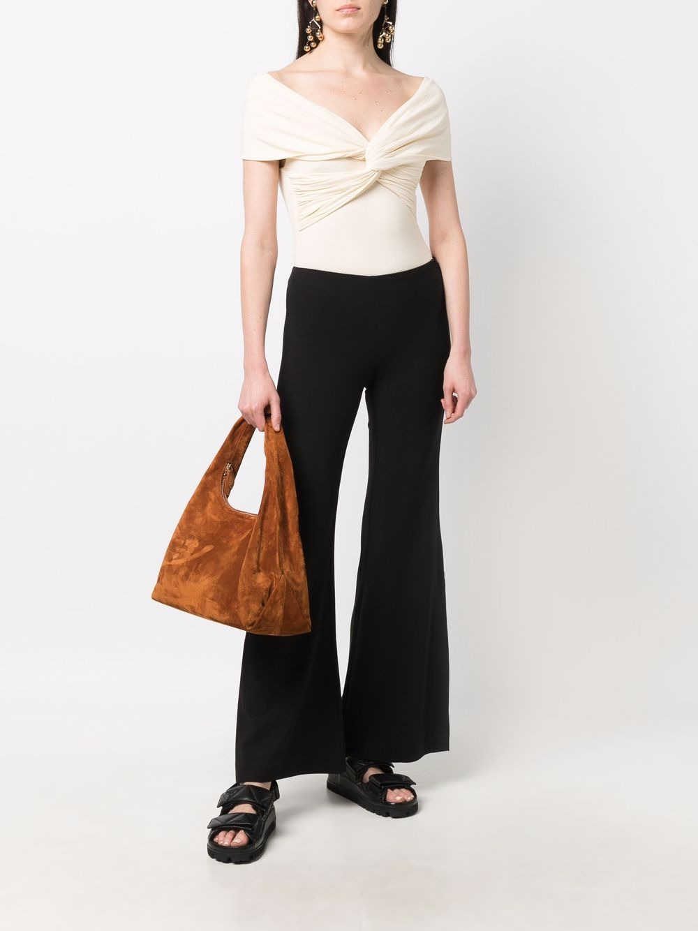 flared mid-rise trousers - 2