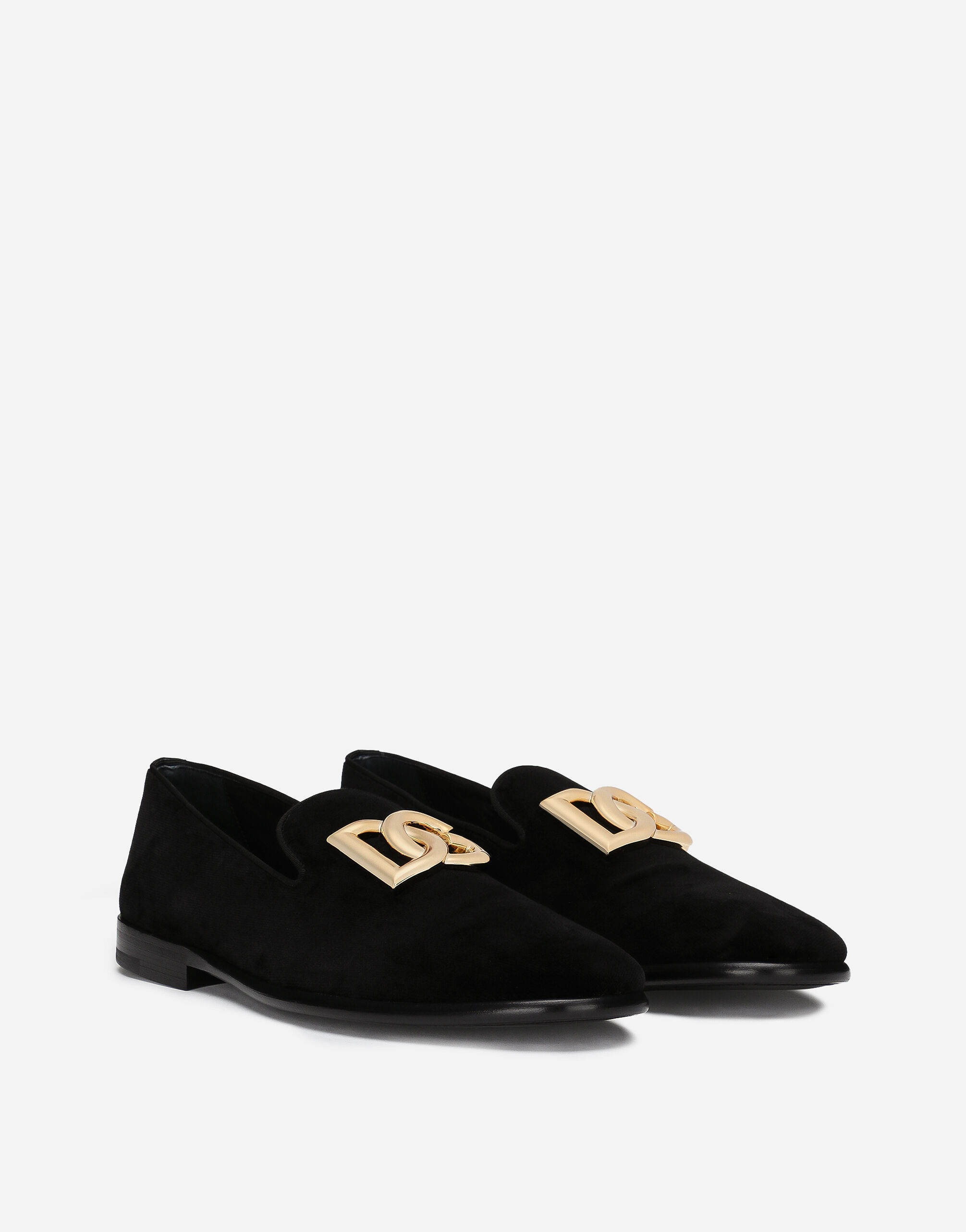 Velvet slippers with DG logo - 2