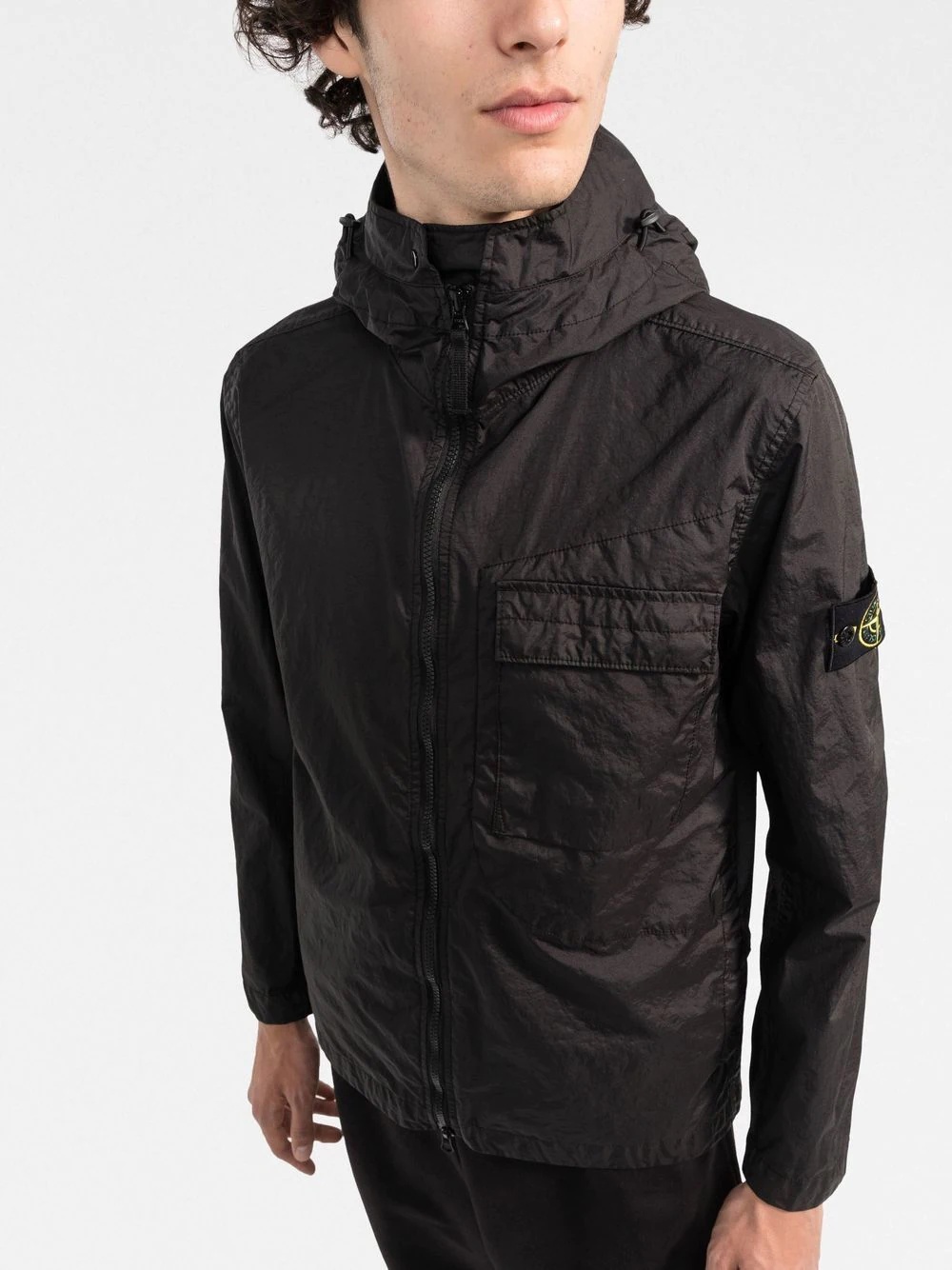 Compass-patch hooded windbreaker - 3