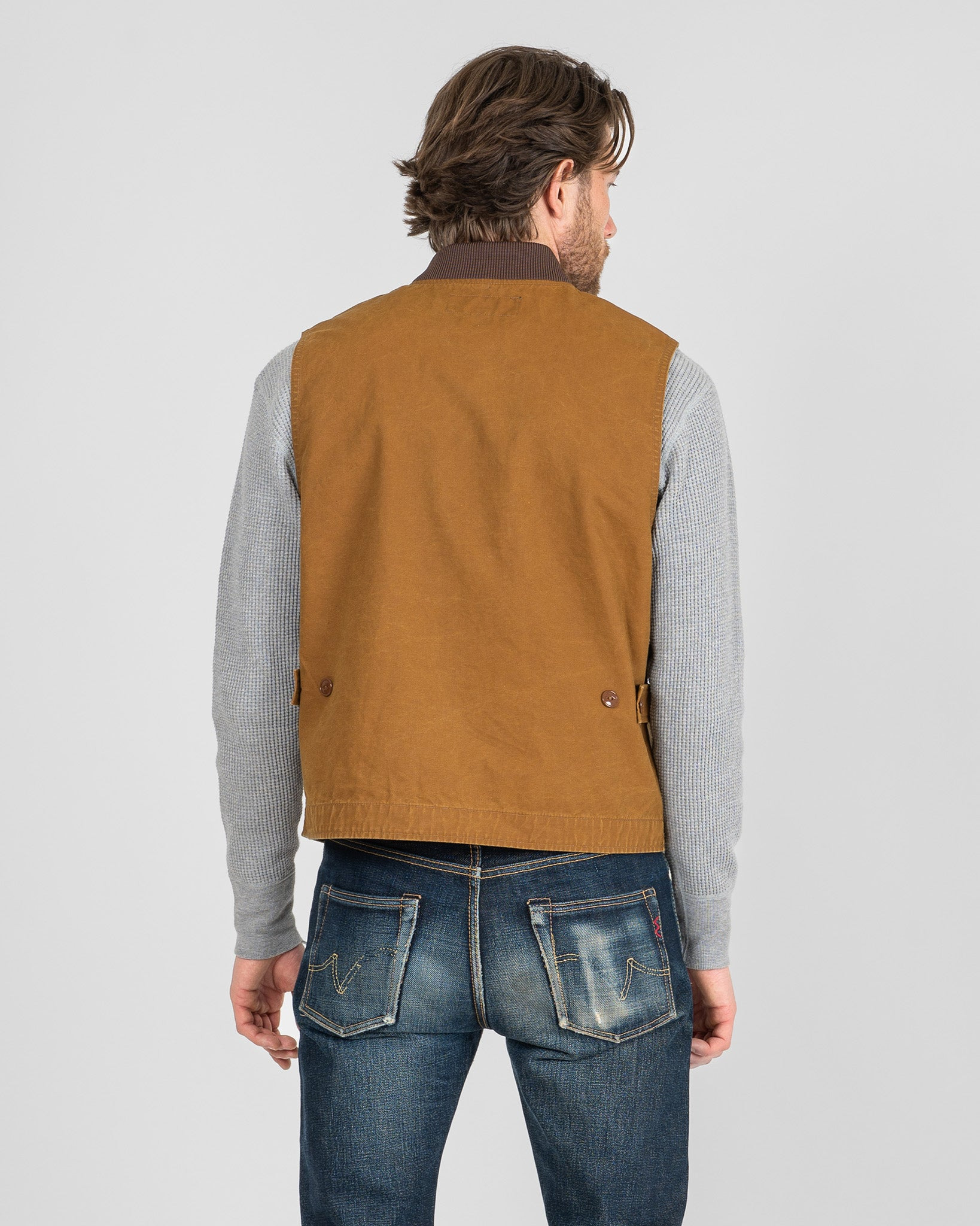 IHV-49-BRN 9oz Canvas Work Vest - Brown - 3