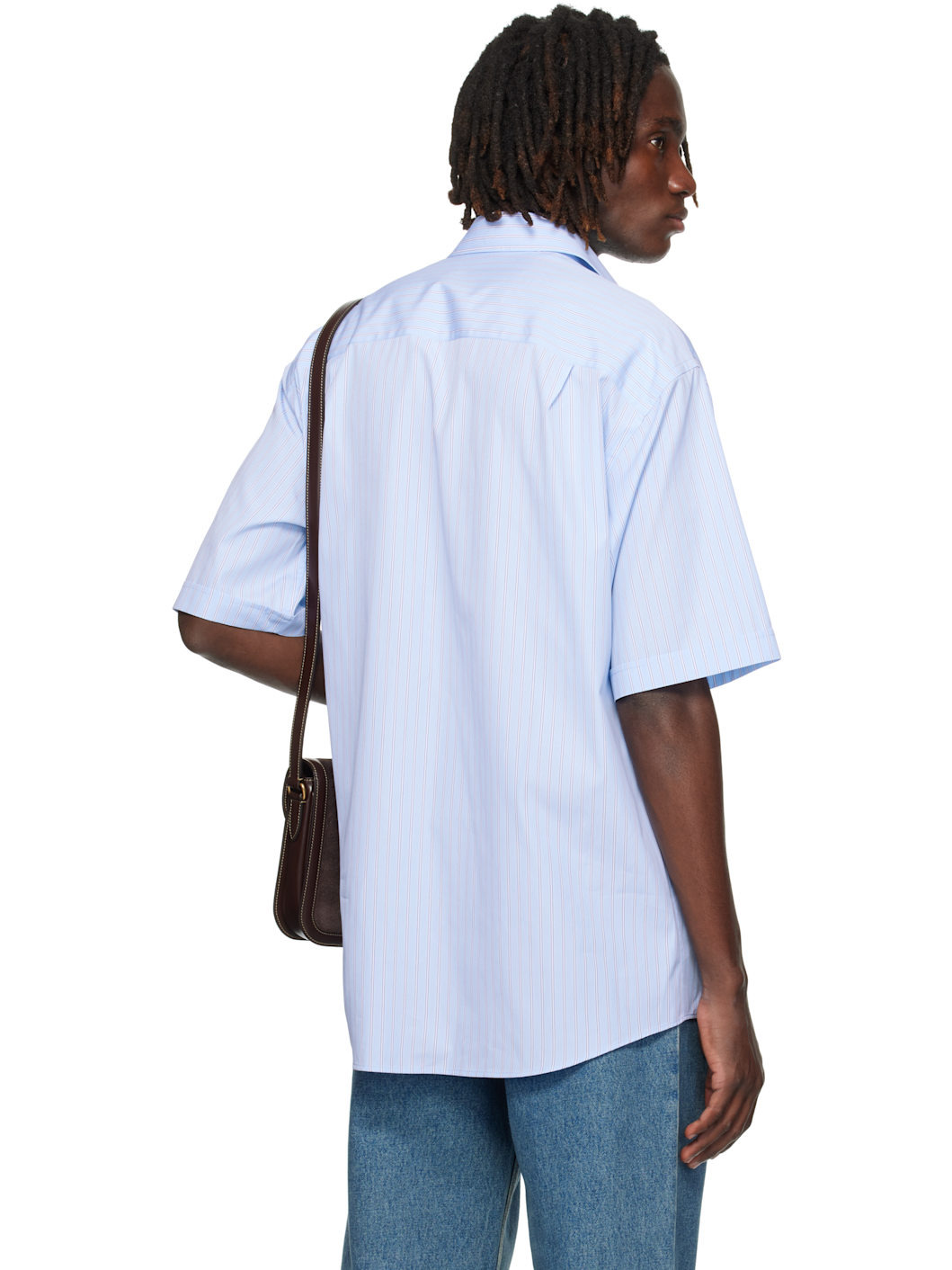 Blue Embroidered Cotton Shirt - 3