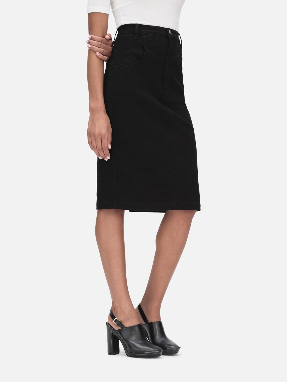 The High Waisted Seamed Skirt in Aster - 8