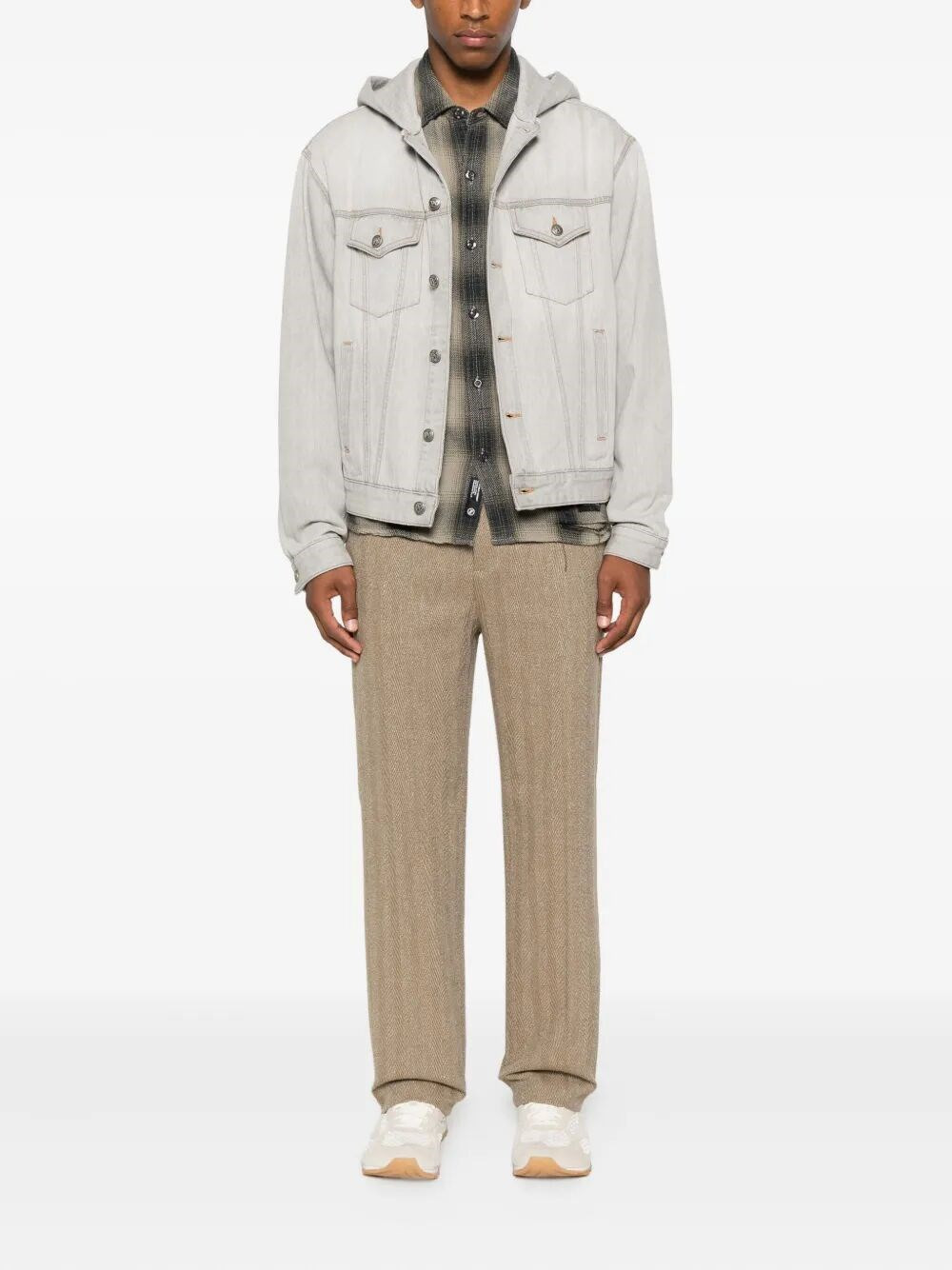 `Curved Logo` Denim Jacket - 2