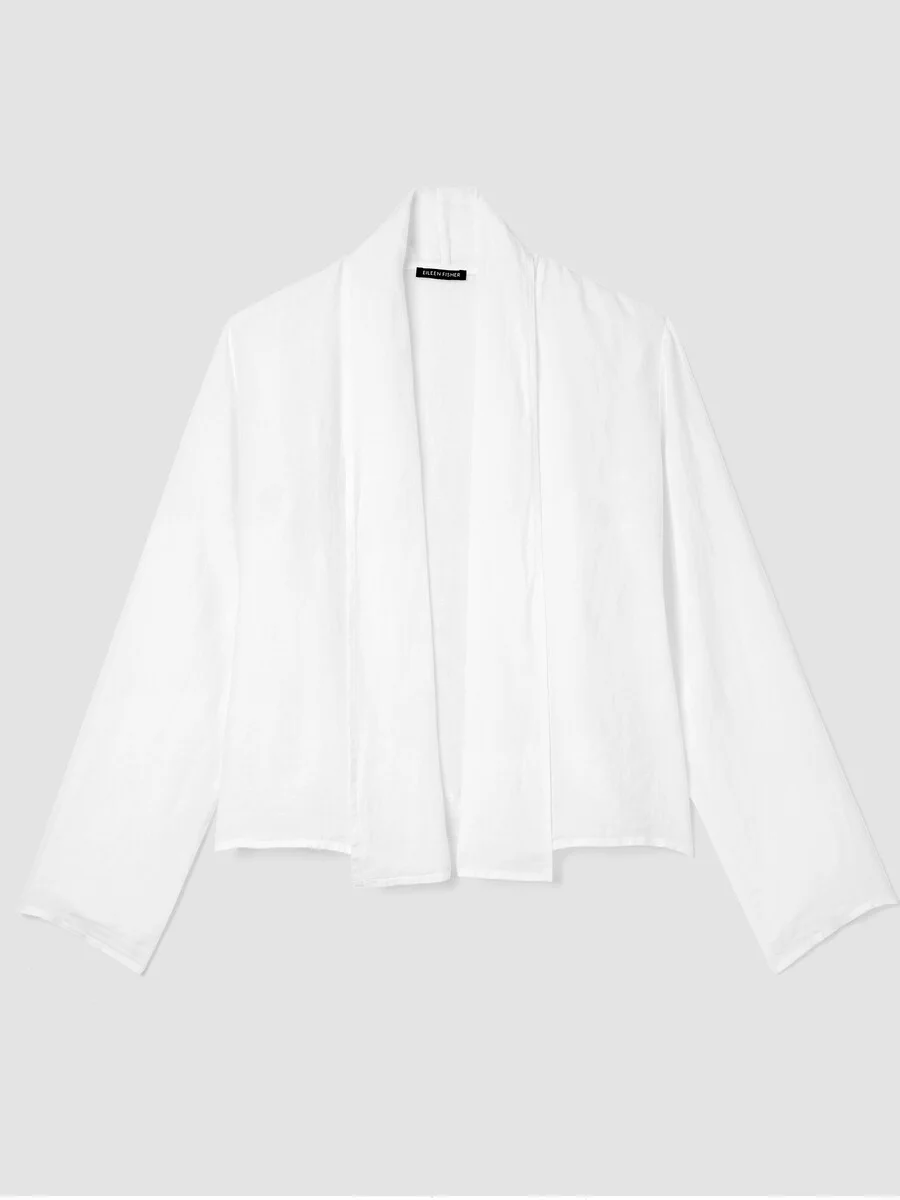 Organic Handkerchief Linen High Collar Jacket - 1