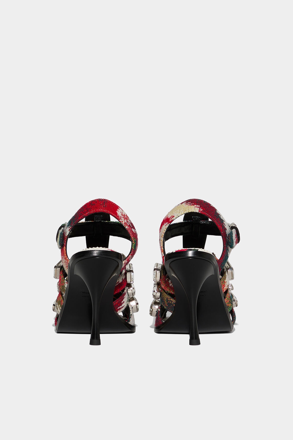 GRAPHIC JACQUARD HEELED SANDALS - 2