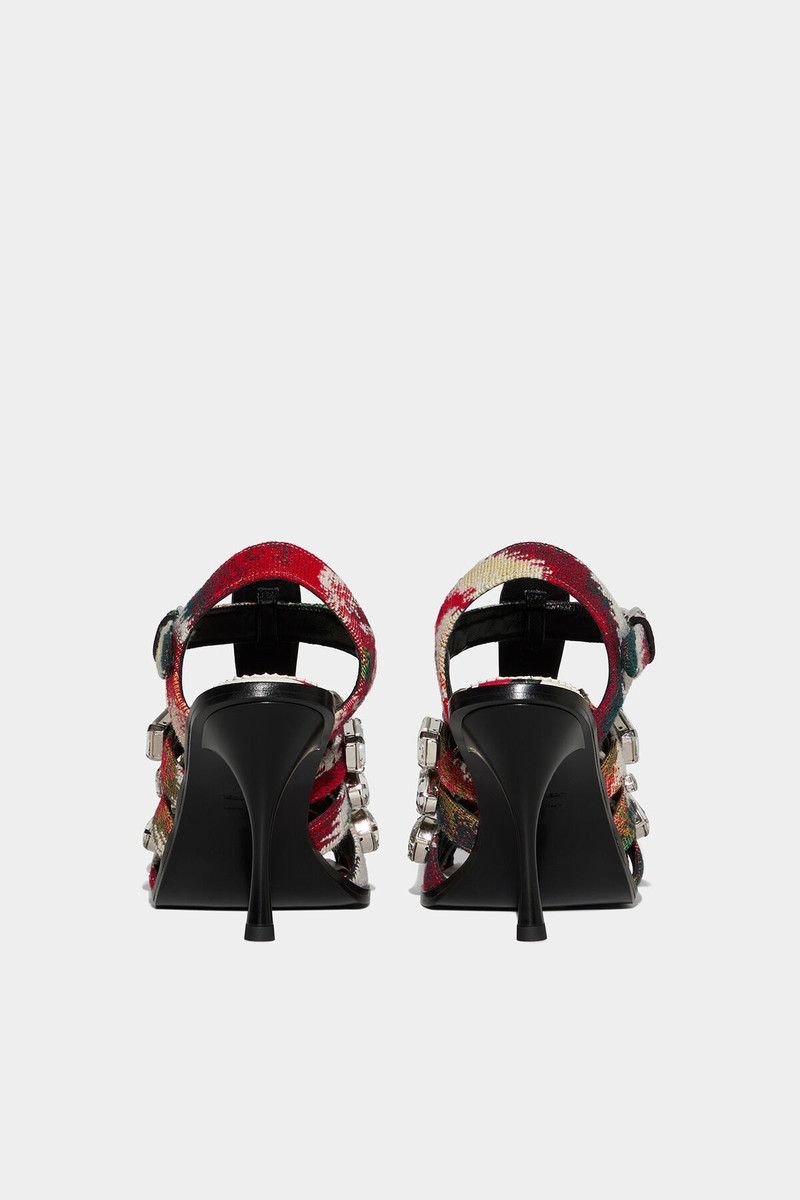 DSQUARED2 GRAPHIC JACQUARD HEELED SANDALS outlook