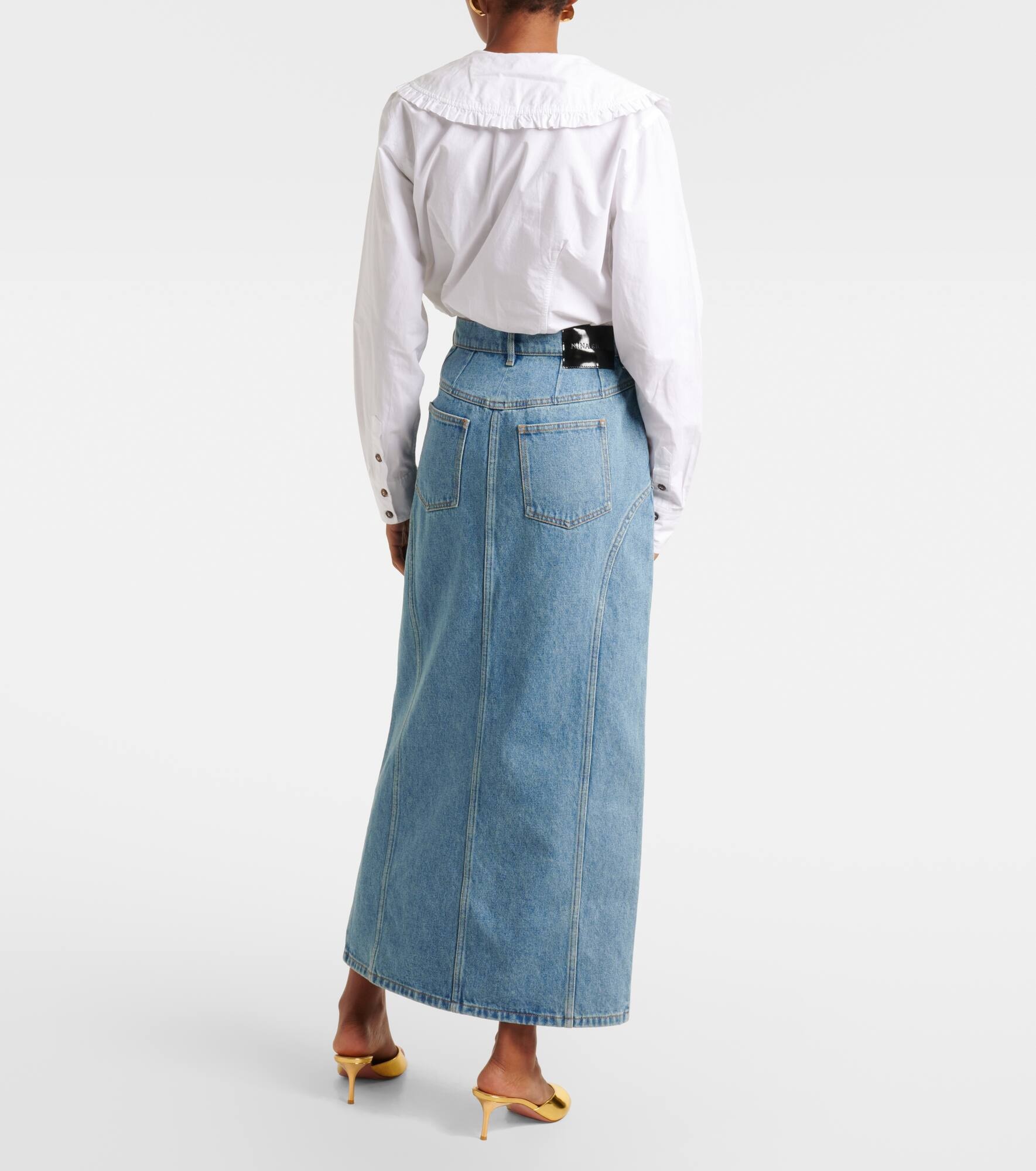 Denim midi skirt - 3