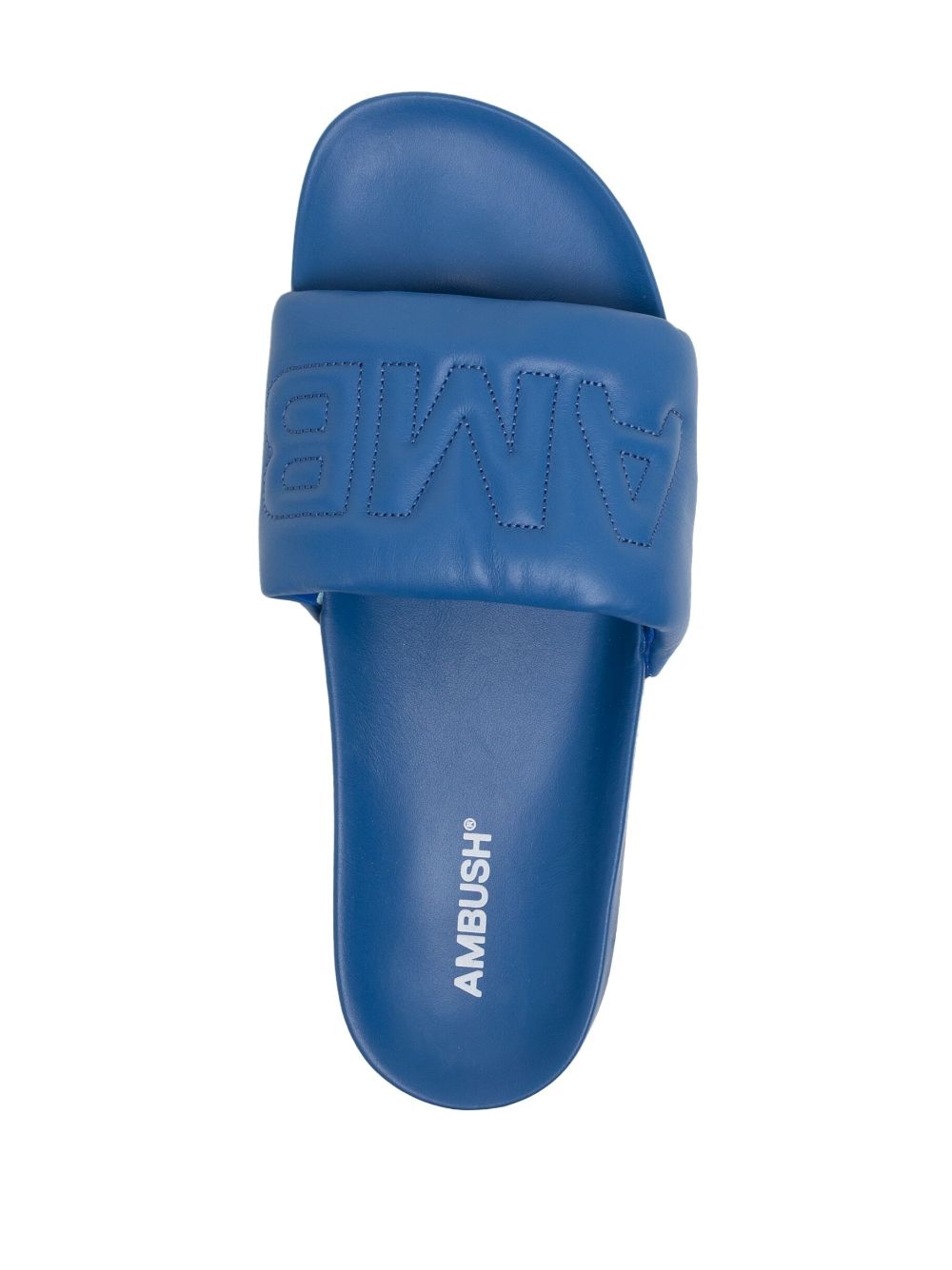 logo-quilted leather slides - 4