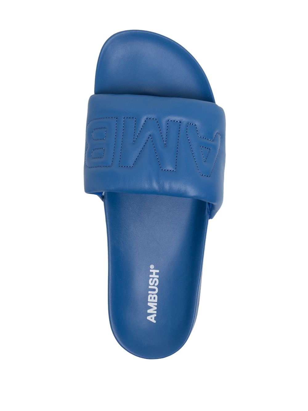 logo-quilted leather slides - 3