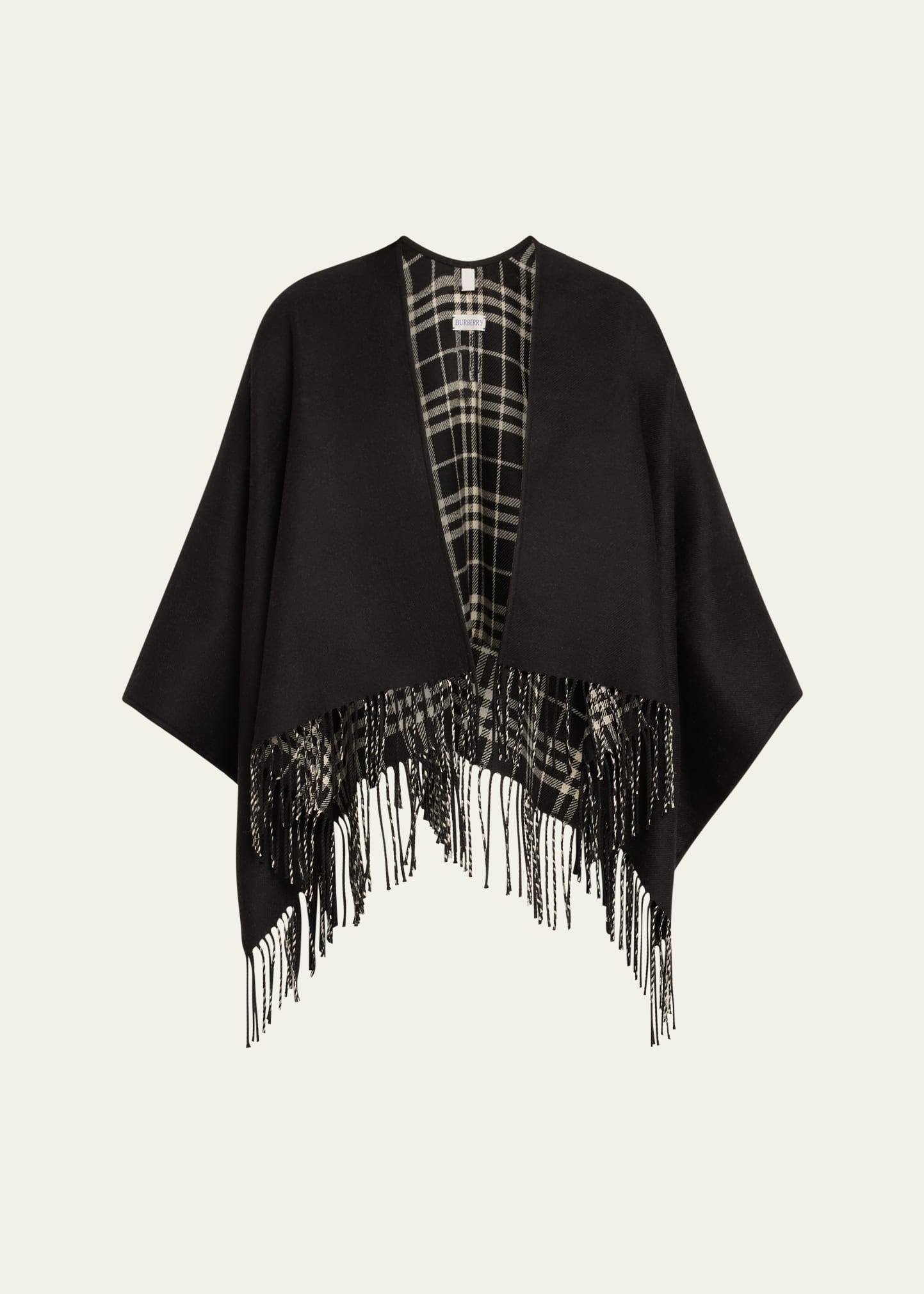 Charlotte Check Wool Cape - 1