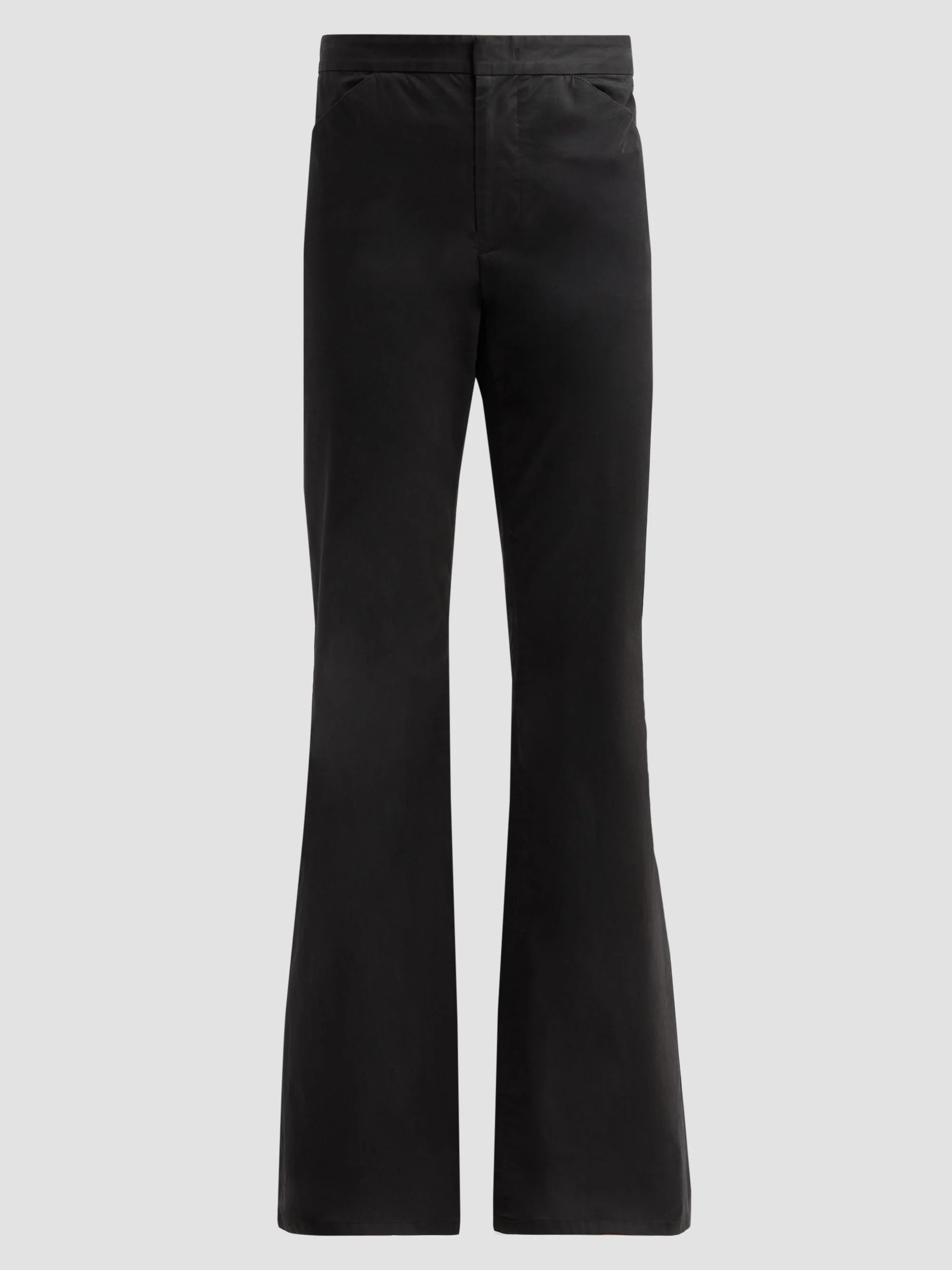Women's Stretch Cotton Flare Pants - Black - 1