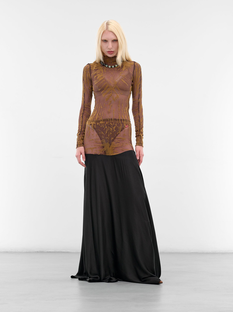 Diesel Brown T-Angery Abstract Mesh Bodysuit outlook