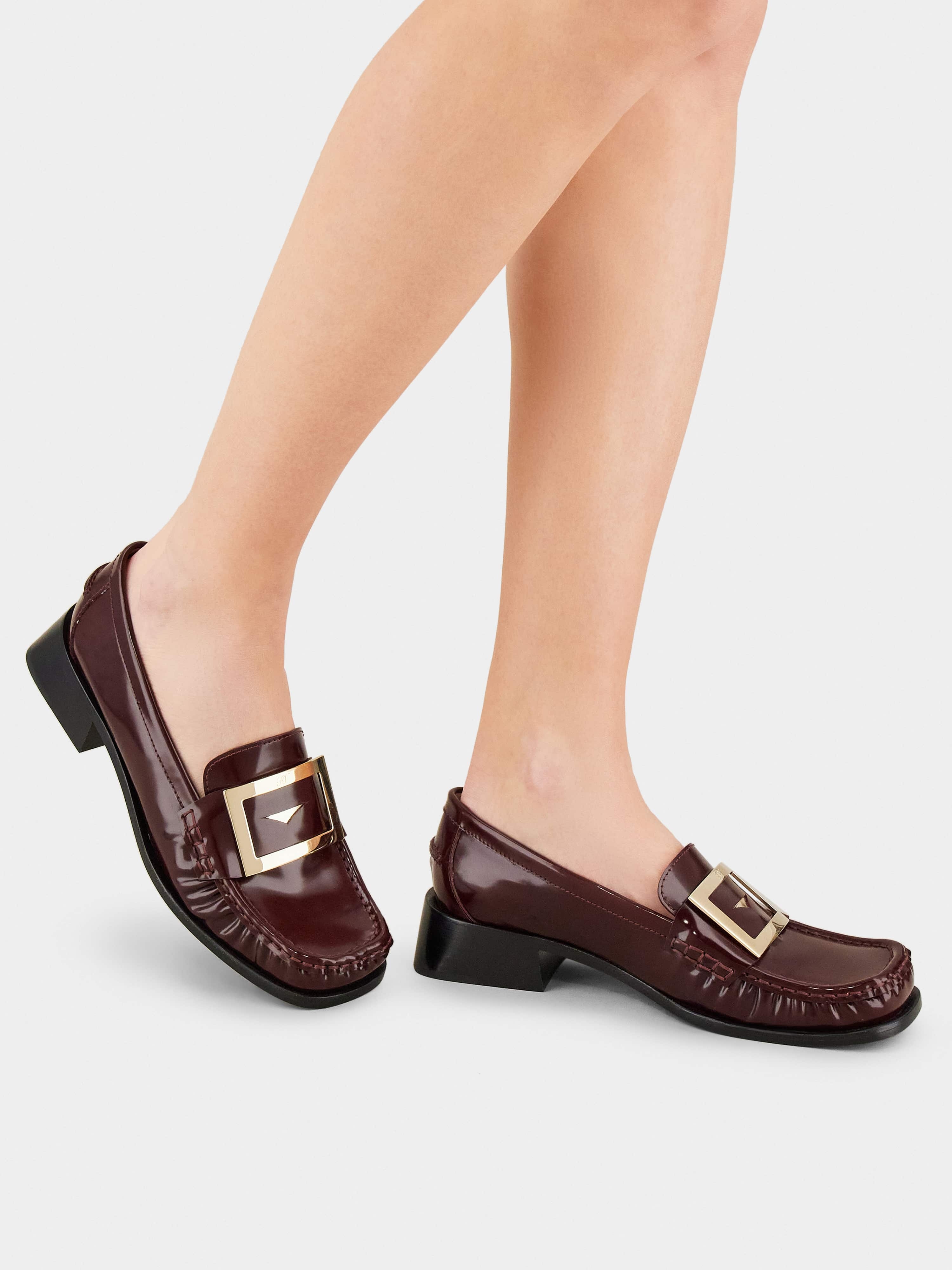 Preppy Viv' Metal Buckle Loafers in Patent Leather - 8