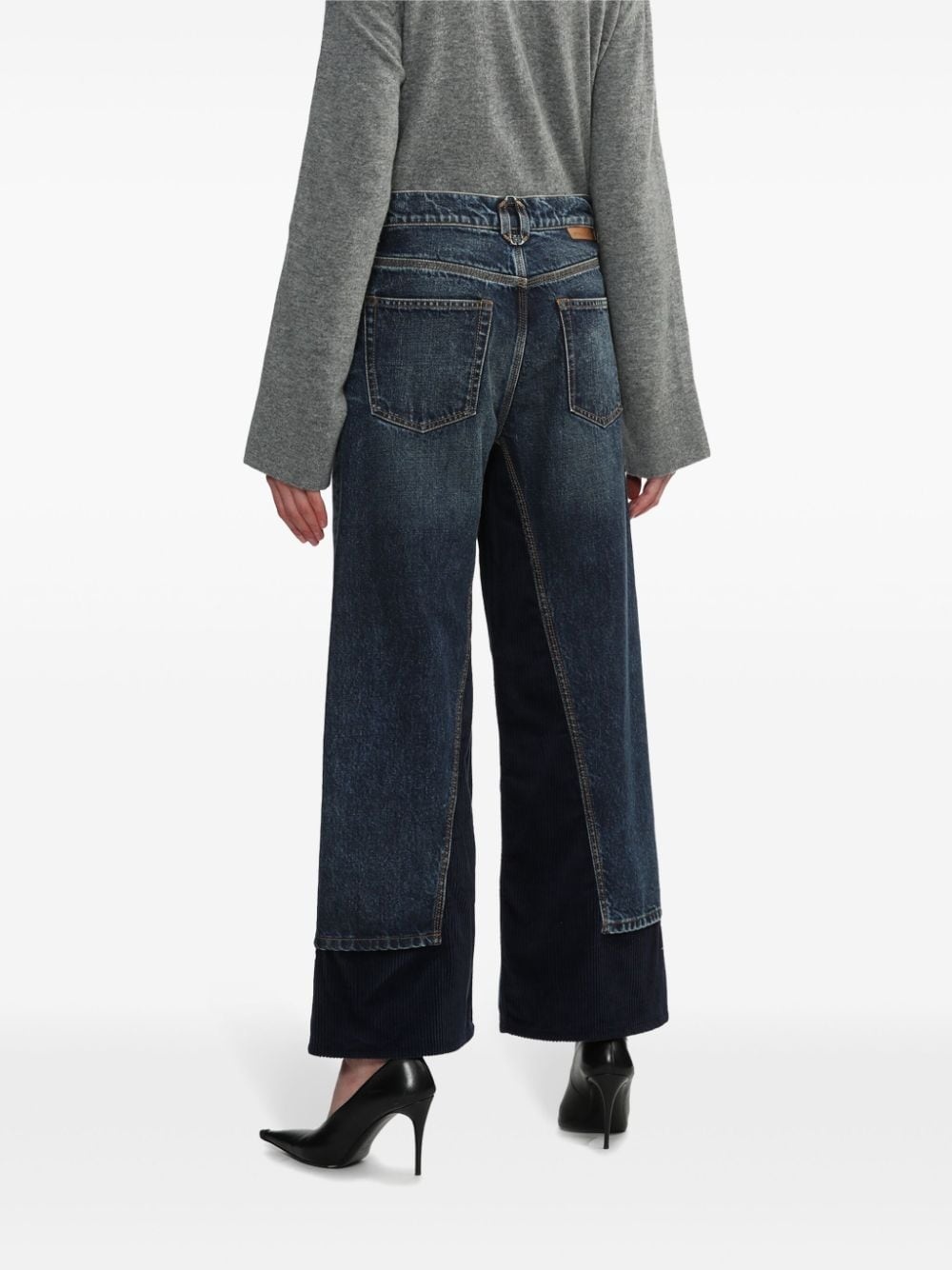 contrasting straight-leg jeans - 4