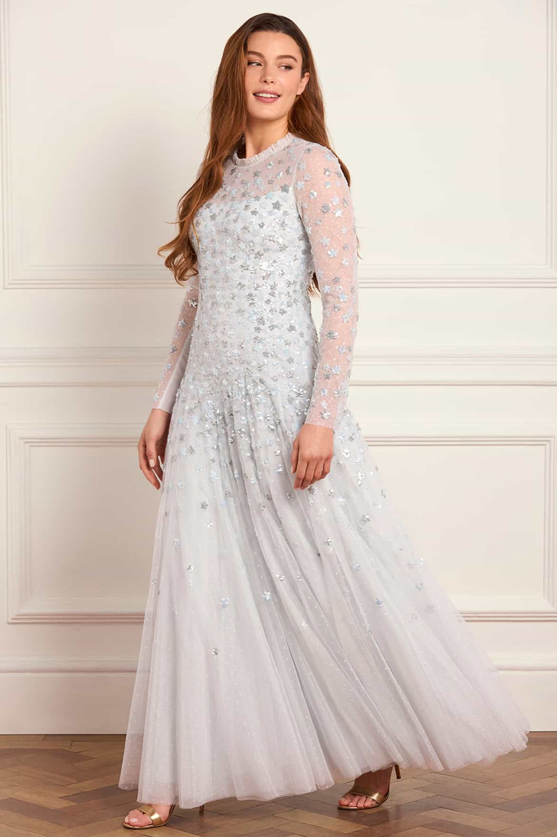 Needle & Thread Starry Nights Round Neck Gown outlook
