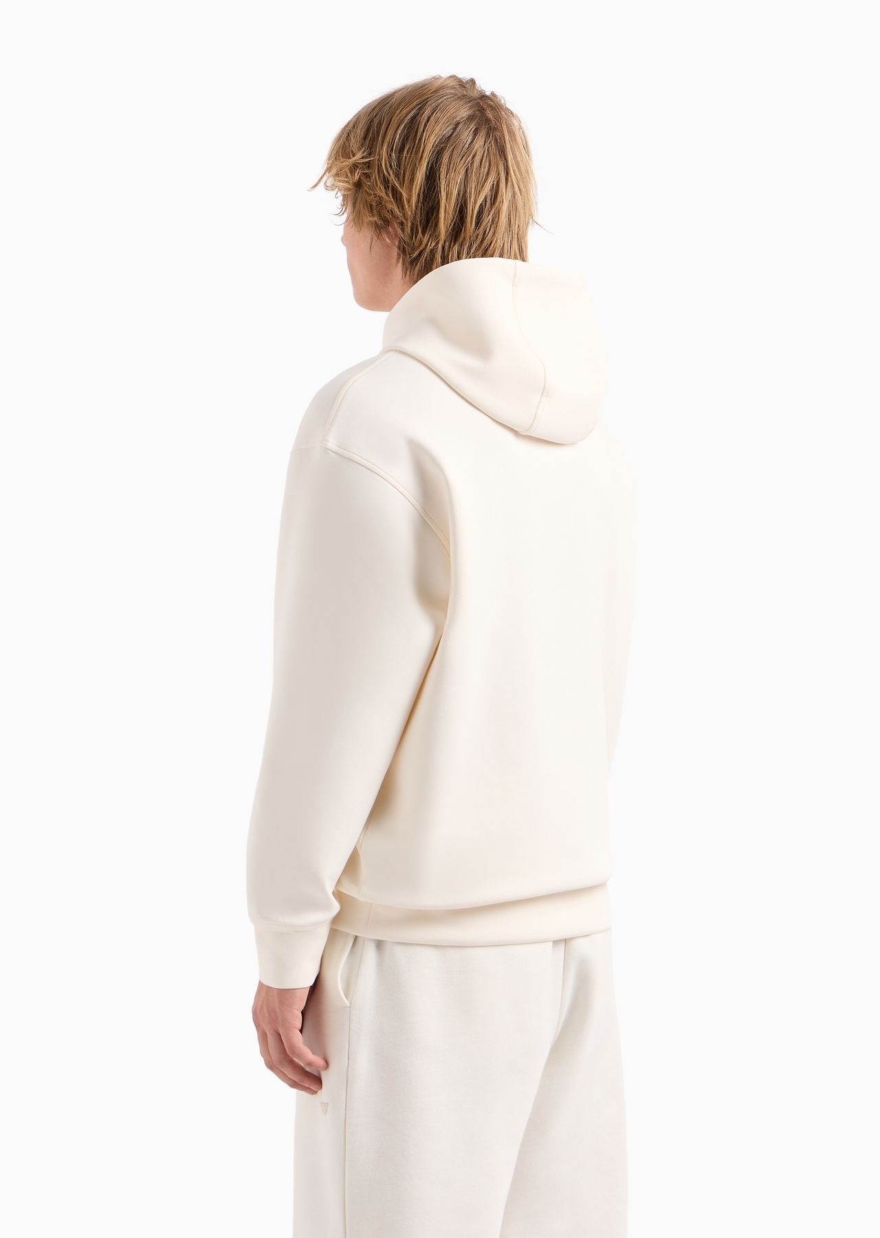 Oversized double-jersey hooded sweatshirt with logo embroidery trim - 3