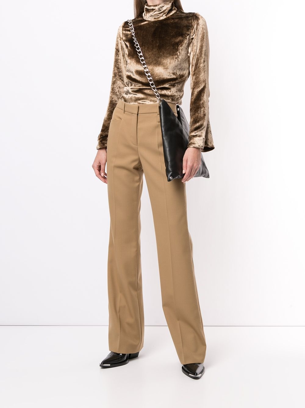 velvet cropped sweatshirt - 2