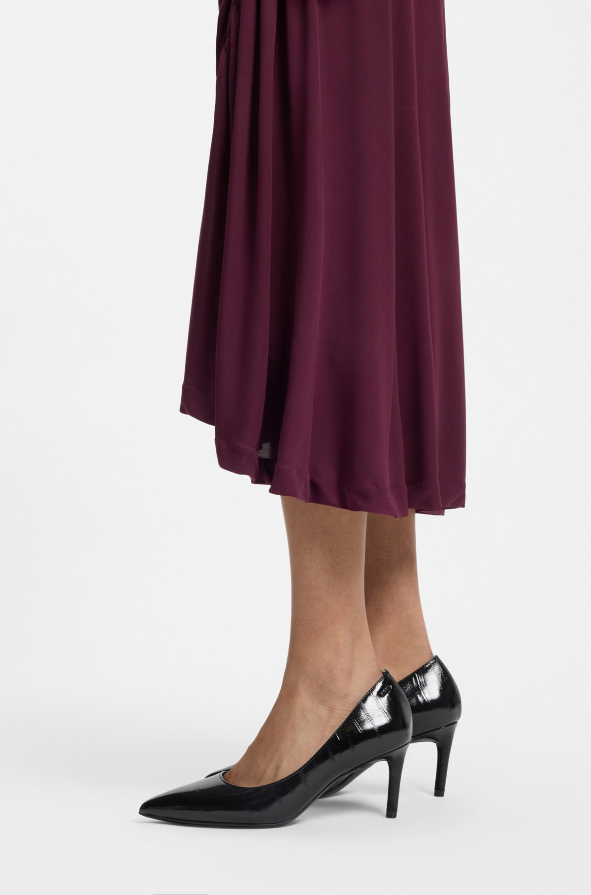 TEXTURED-LEATHER PUMPS WITH 7CM HEEL - 4