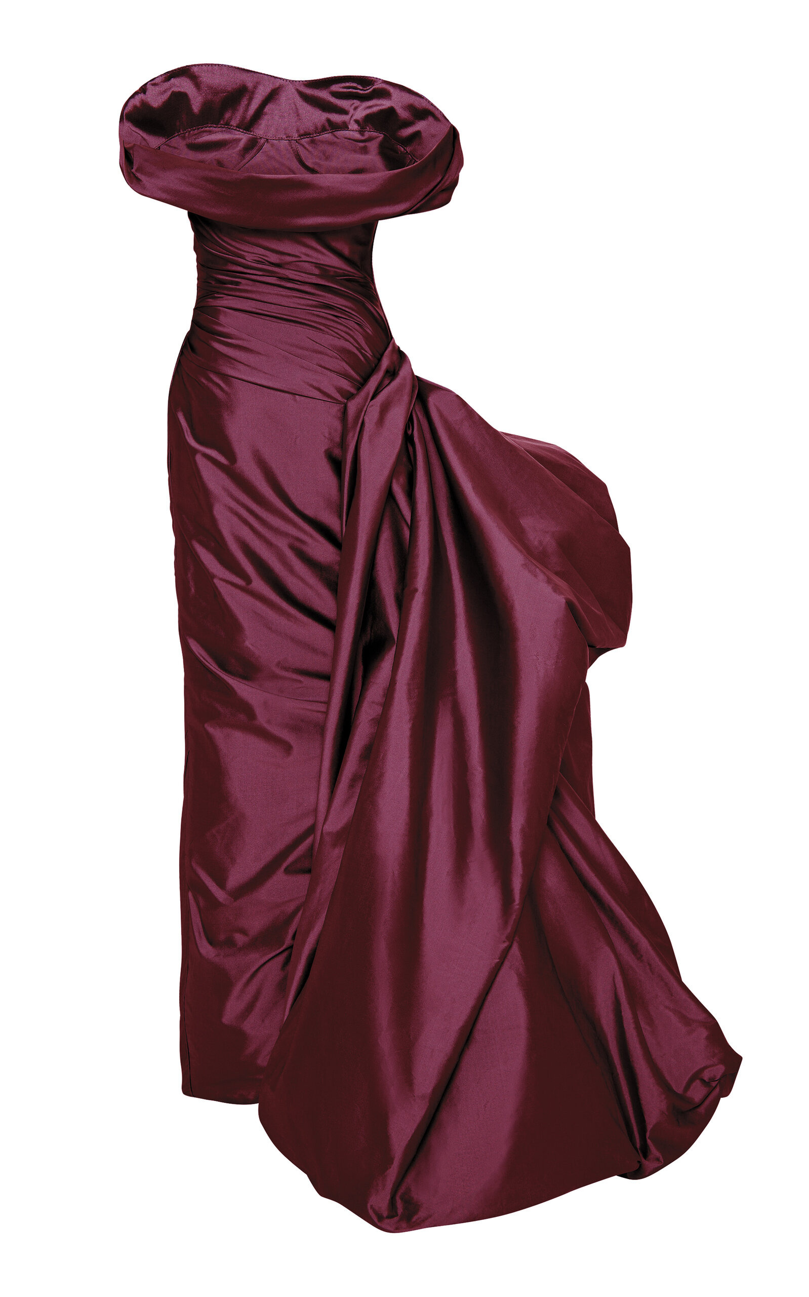 Off-The-Shoulder Draped Taffeta Gown purple - 2