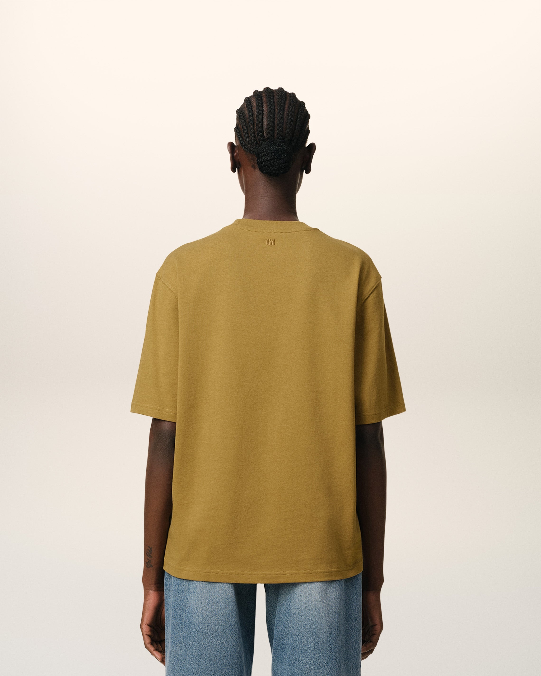 MUSTARD COTTON TONAL AMI DE COEUR T-SHIRT - 5