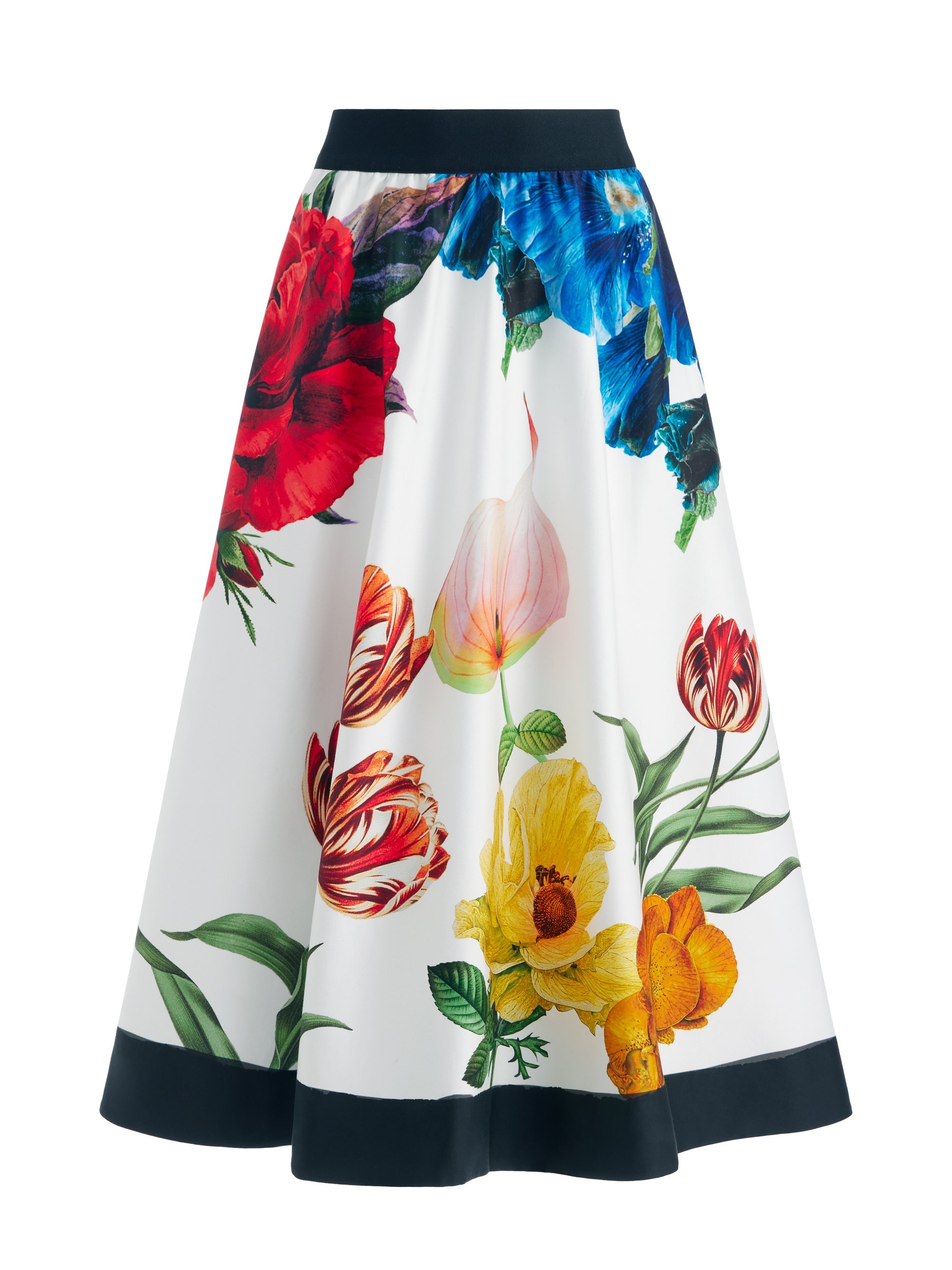 EARLA HIGH RISE FLARED MIDI SKIRT - 1