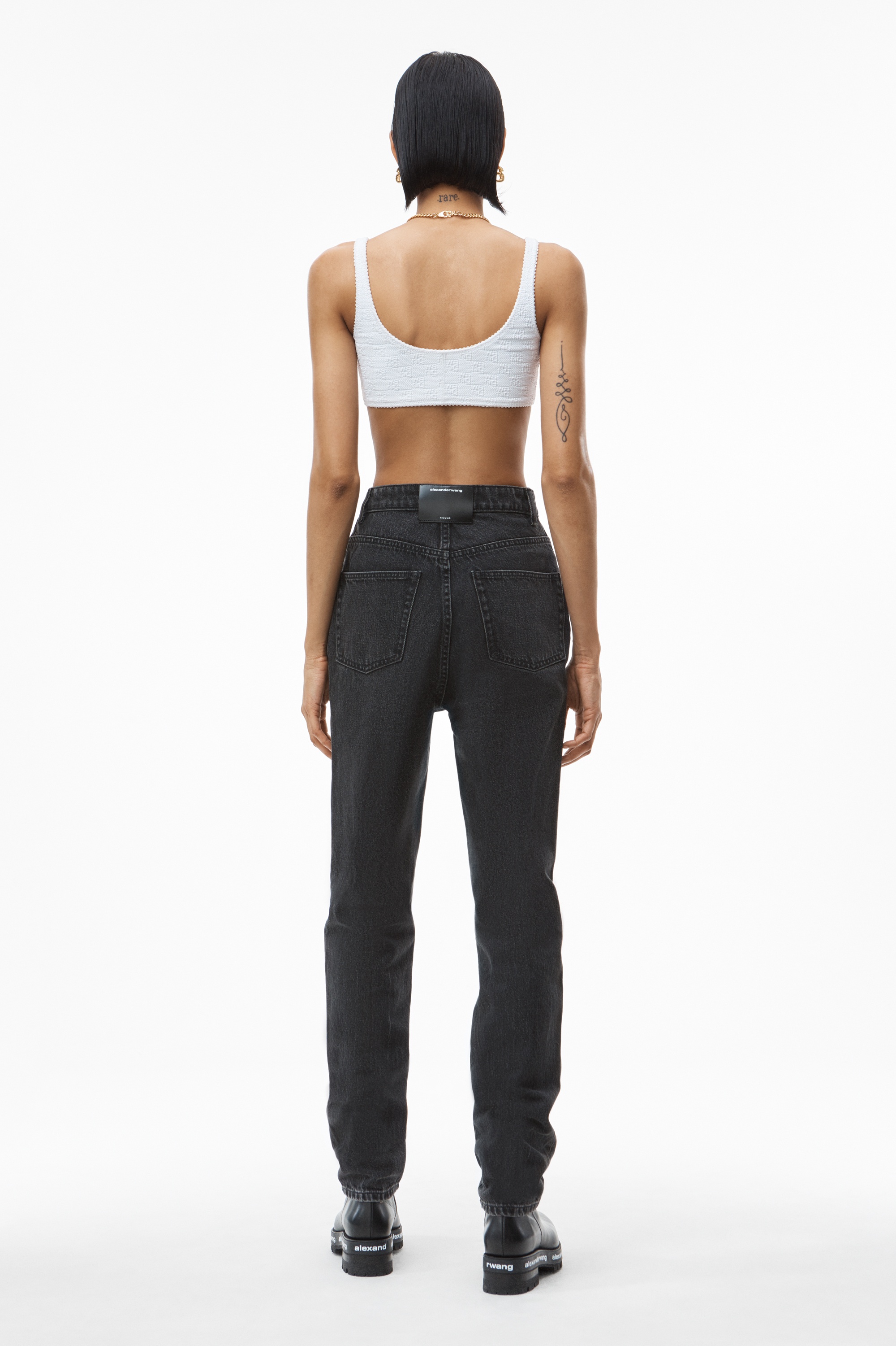 SLIM STACKED JEAN IN WASHED GREY DENIM - 4