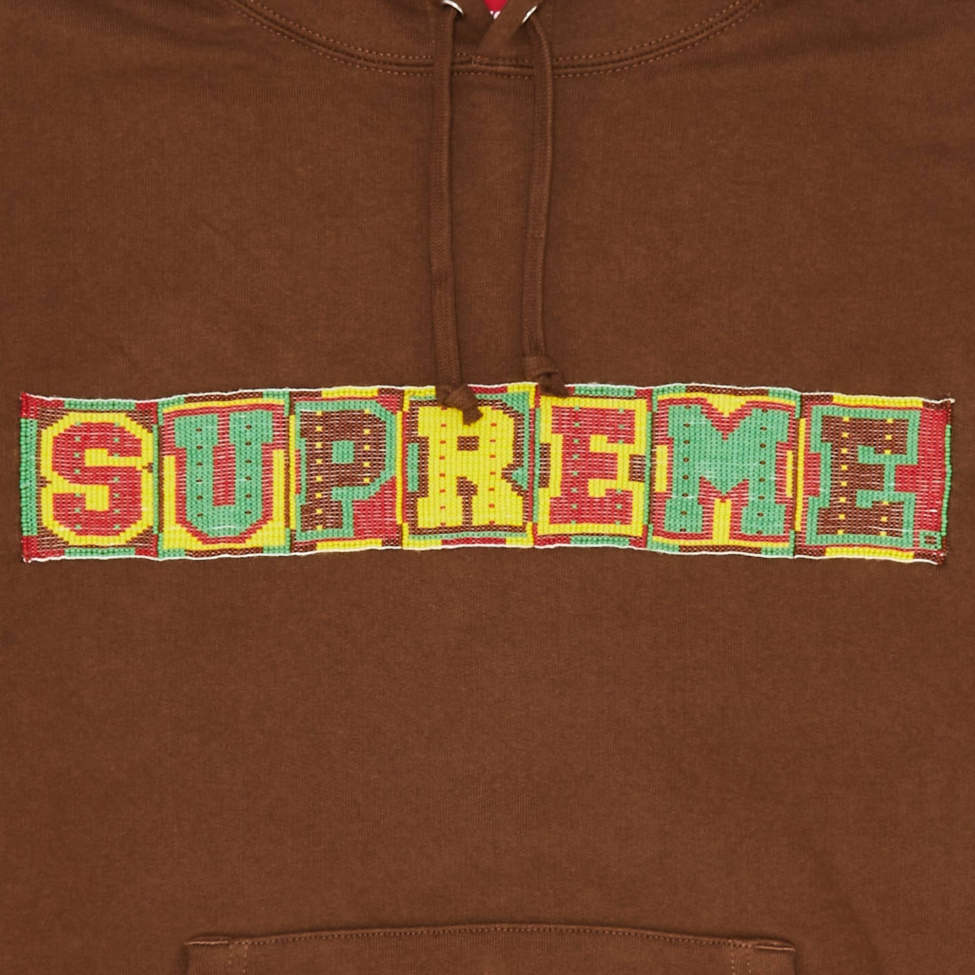 Supreme Beaded Hooded Sweatshirt 'Brown' - 2