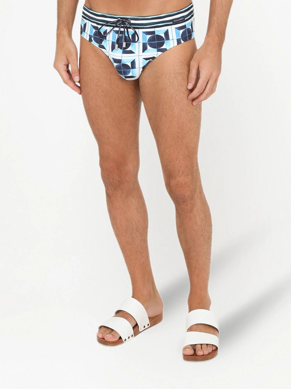 geometric-print swimming briefs - 2